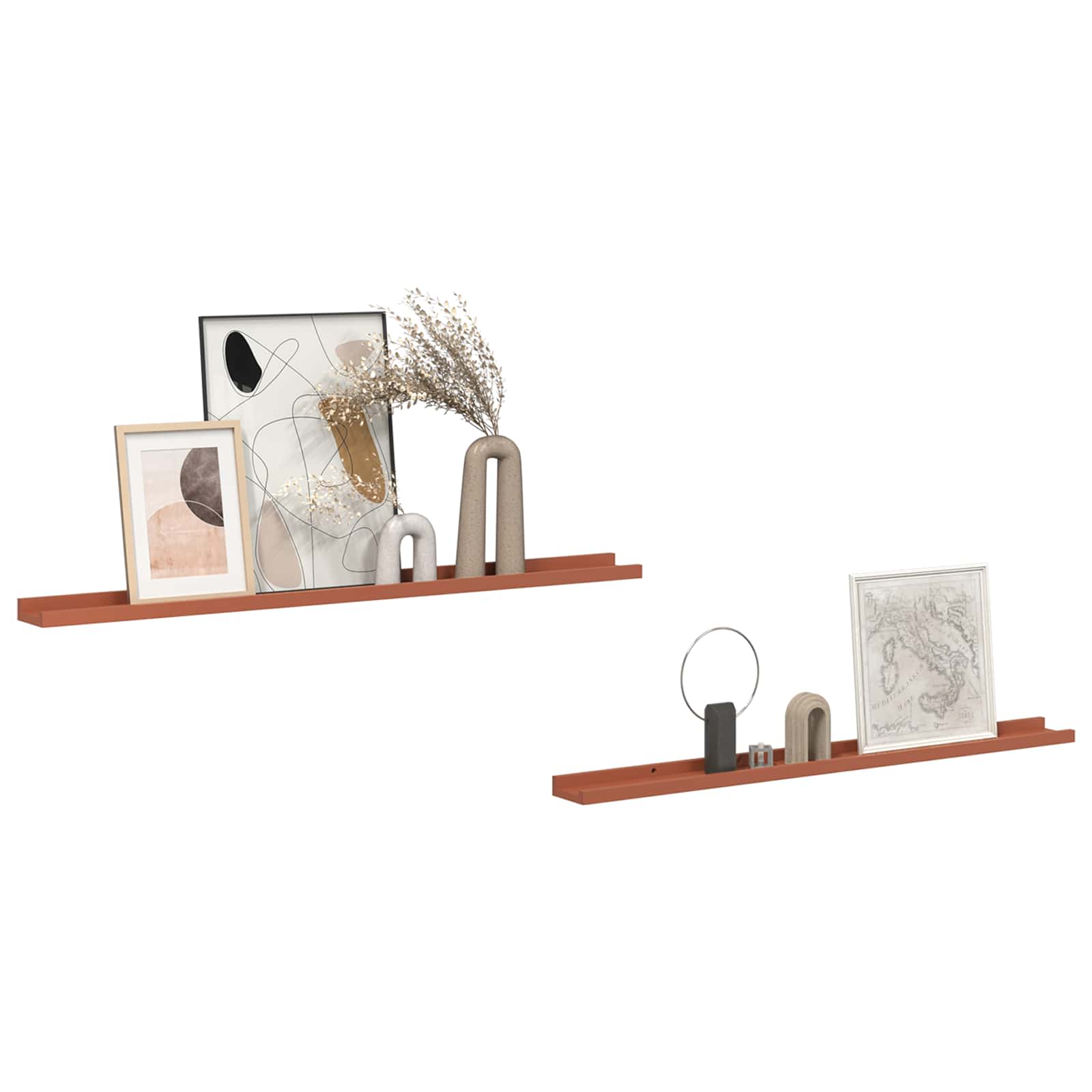 Sieninė lentyna Sieninis 2 pcs Raudona 100 x 9 x 3 cm