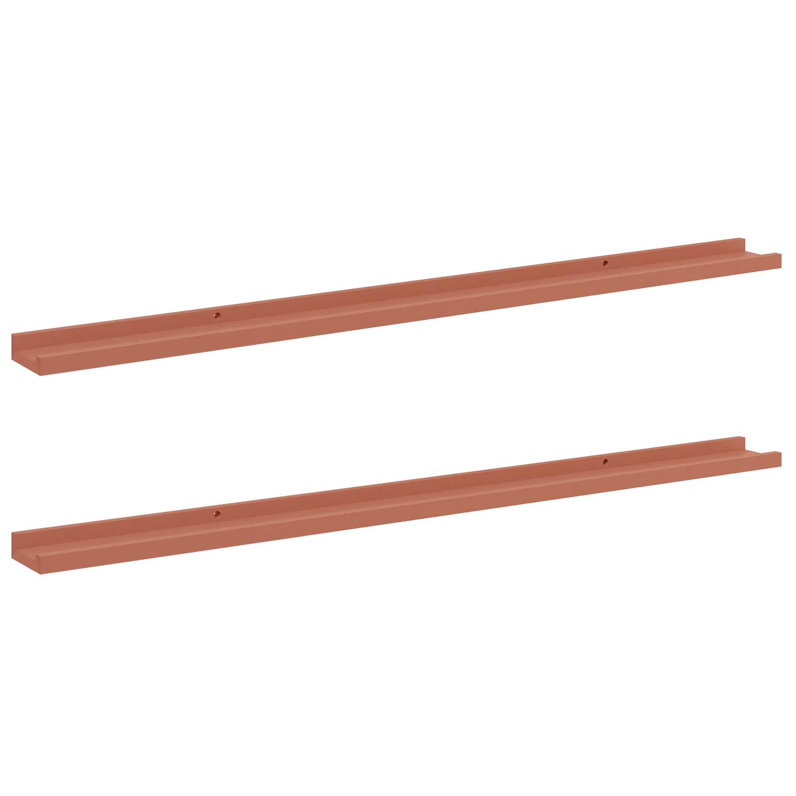 Sieninė lentyna Sieninis 2 pcs Raudona 115 x 9 x 3 cm