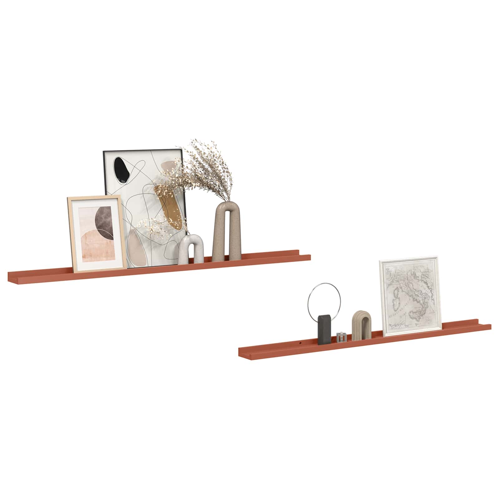 Sieninė lentyna Sieninis 2 pcs Raudona 115 x 9 x 3 cm
