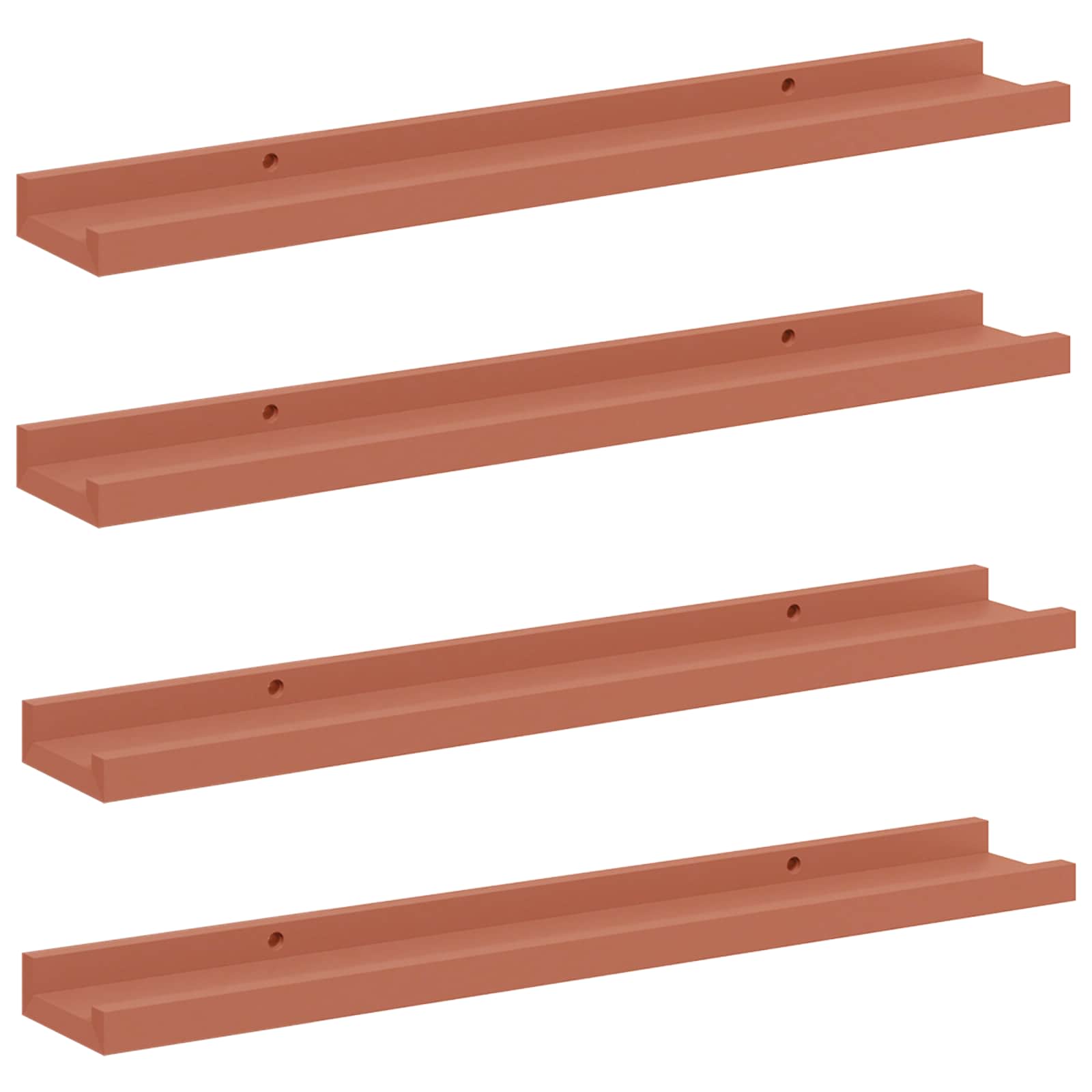 Sieninė lentyna 4 pcs Raudona 60 x 9 x 3 cm Apdirbta mediena