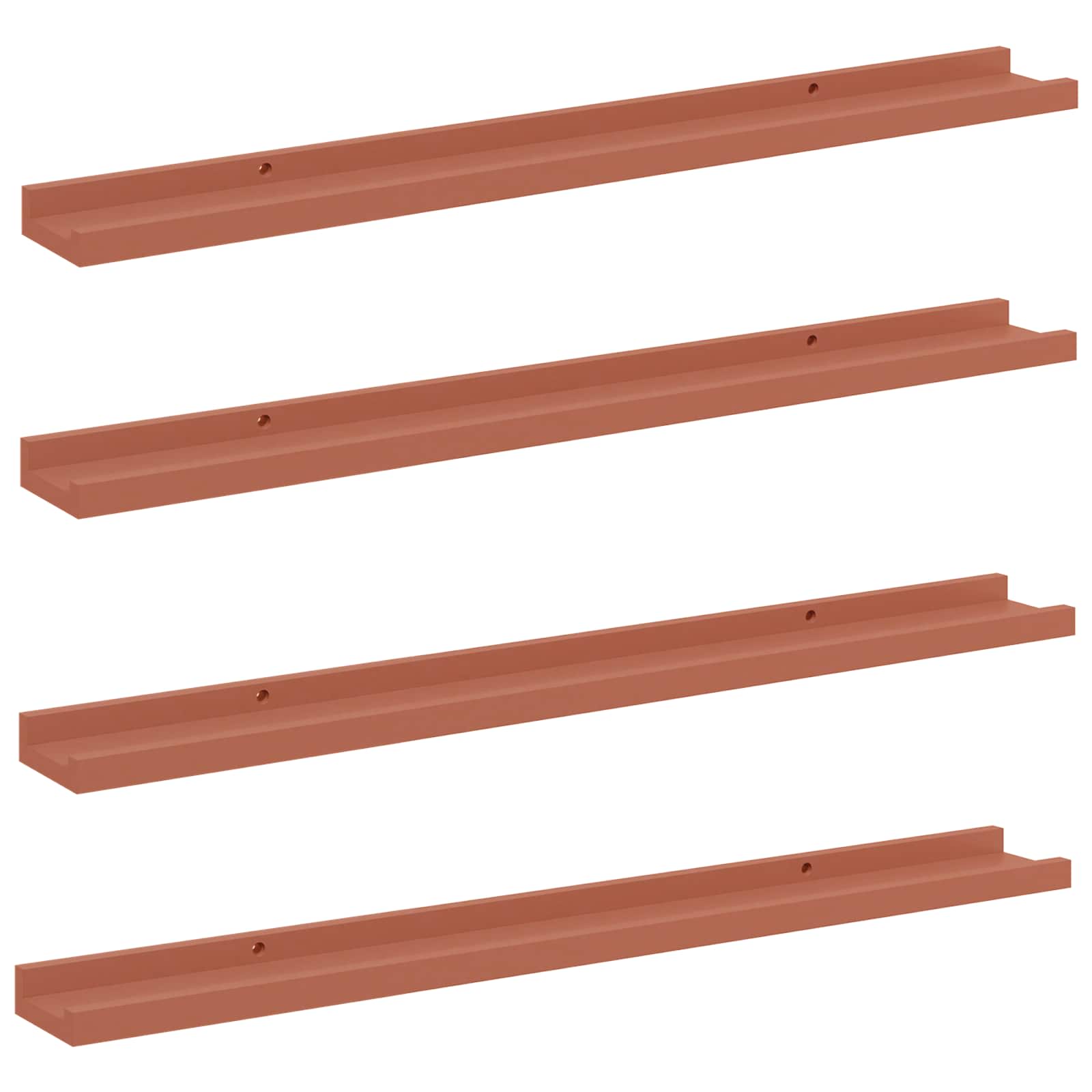 Sieninė lentyna Sieninis 4 pcs Raudona 80 x 9 x 3 cm