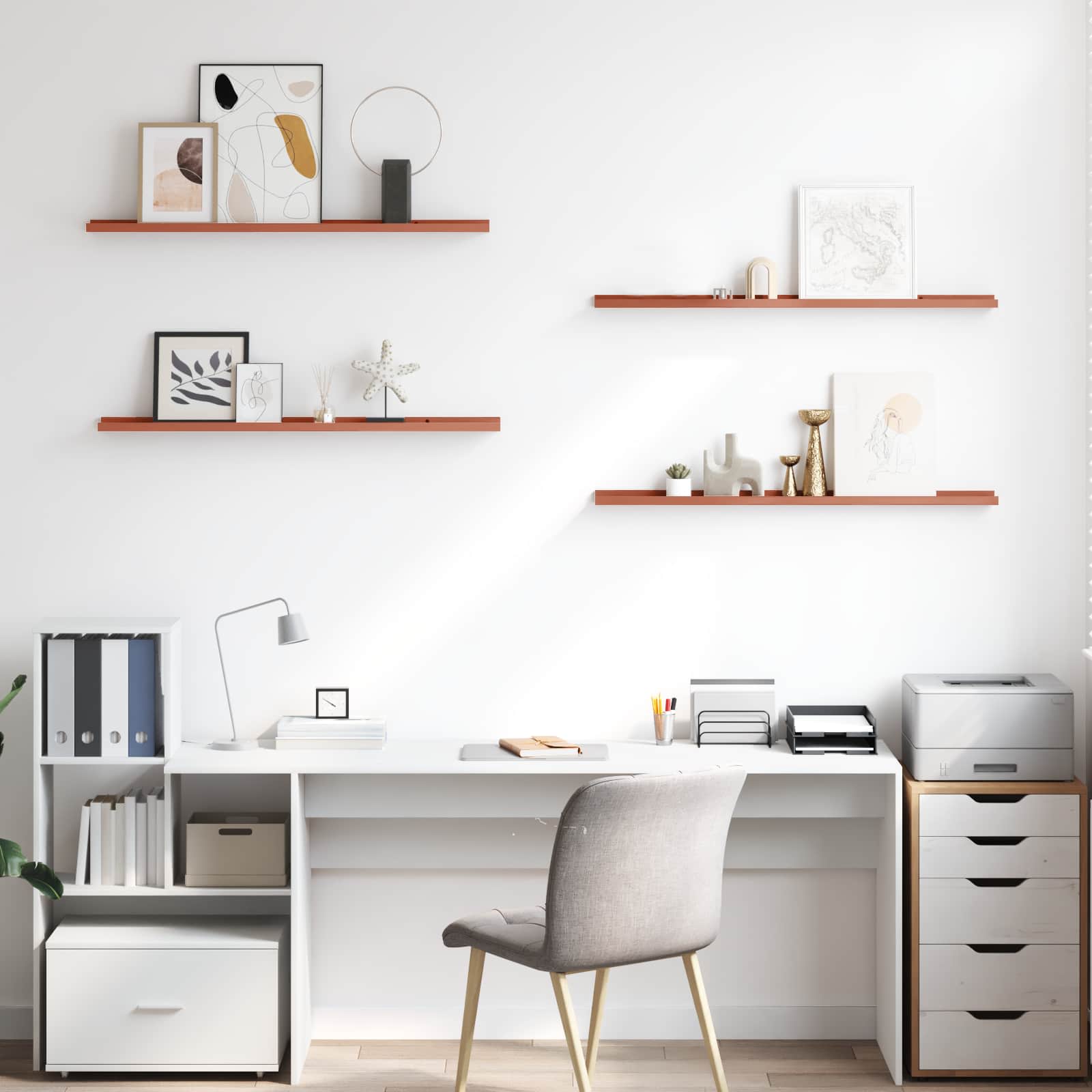 Sieninė lentyna 4 pcs Raudona 100 x 9 x 3 cm Apdirbta mediena