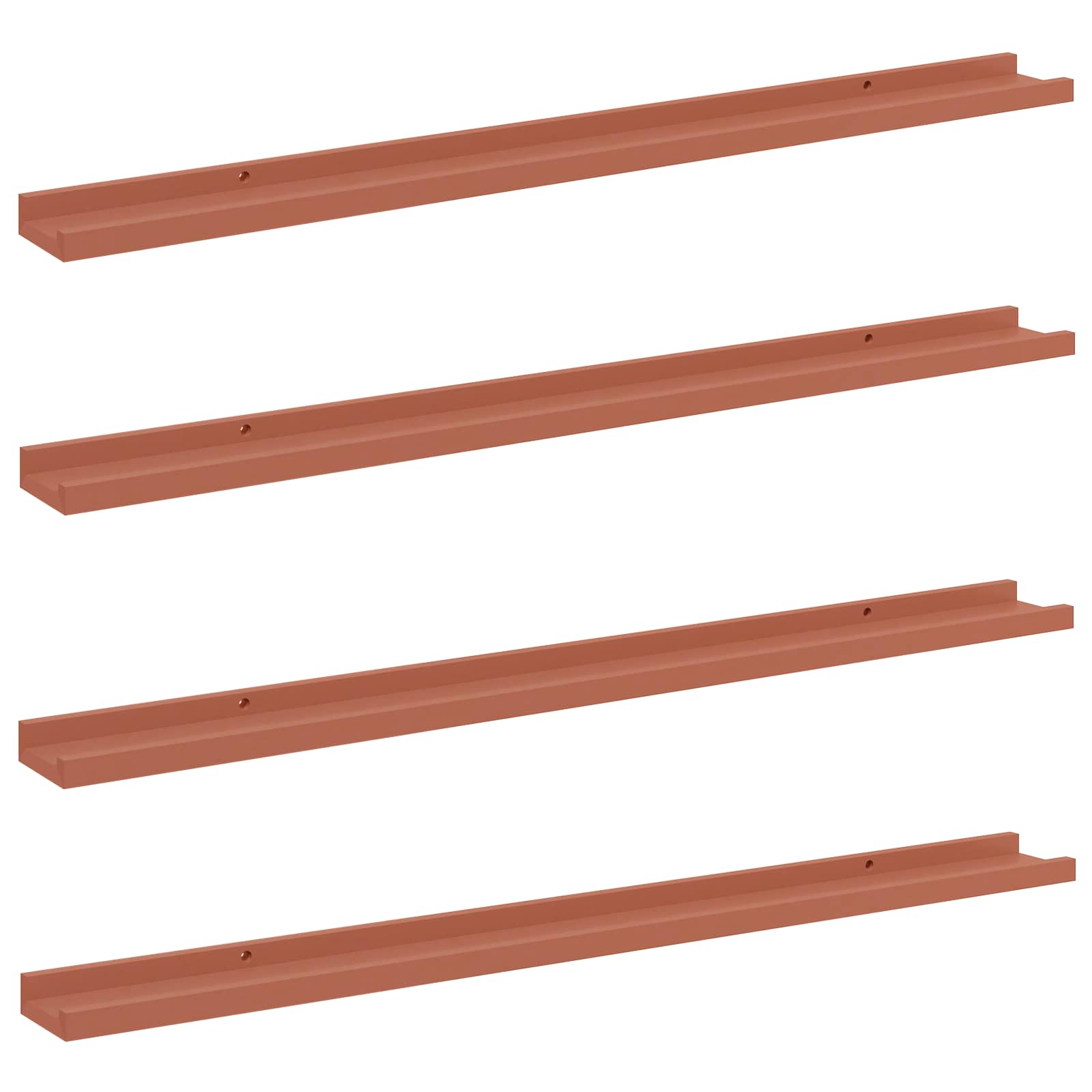 Sieninė lentyna 4 pcs Raudona 100 x 9 x 3 cm Apdirbta mediena
