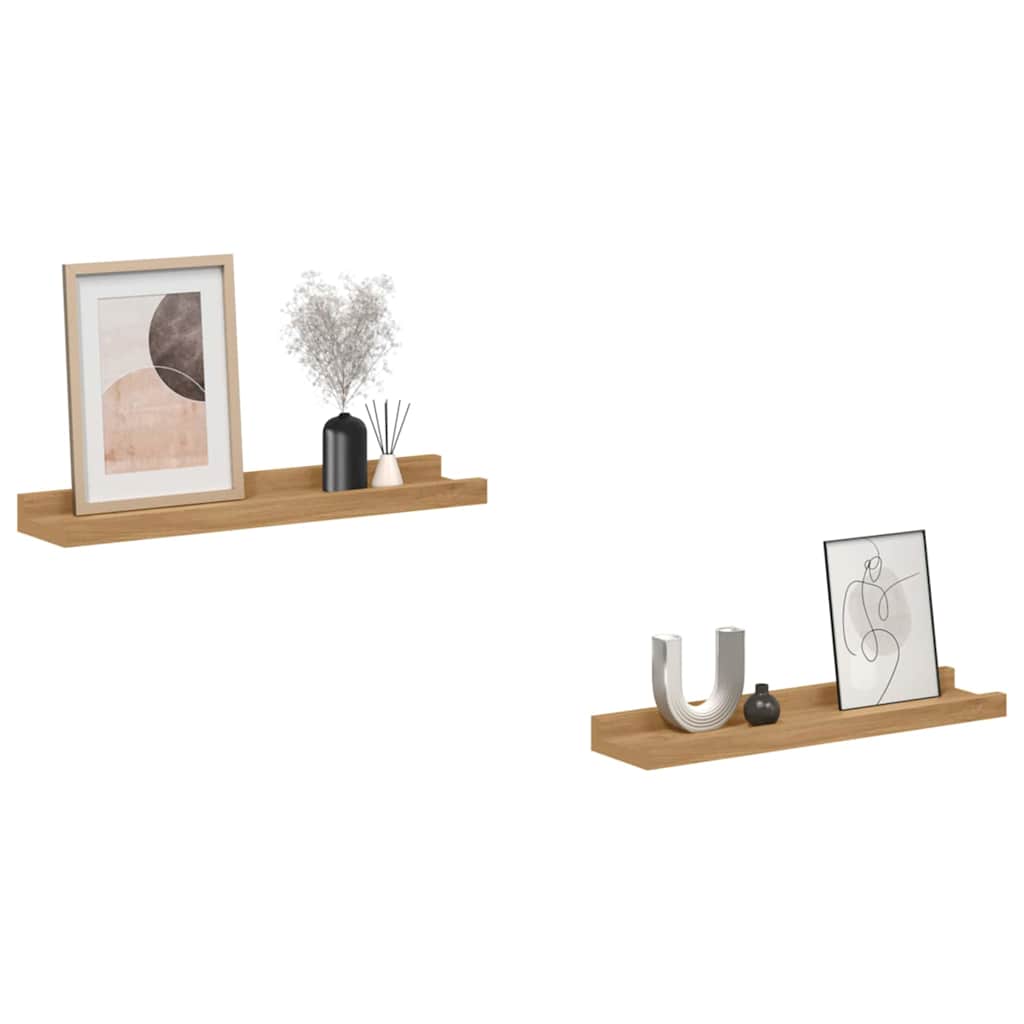 Sieninė lentyna Sieninis 2 pcs Ruda 40 x 9 x 3 cm