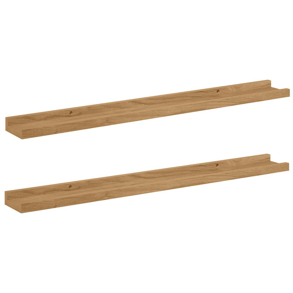 Sieninė lentyna Sieninis 2 pcs Ruda 80 x 9 x 3 cm