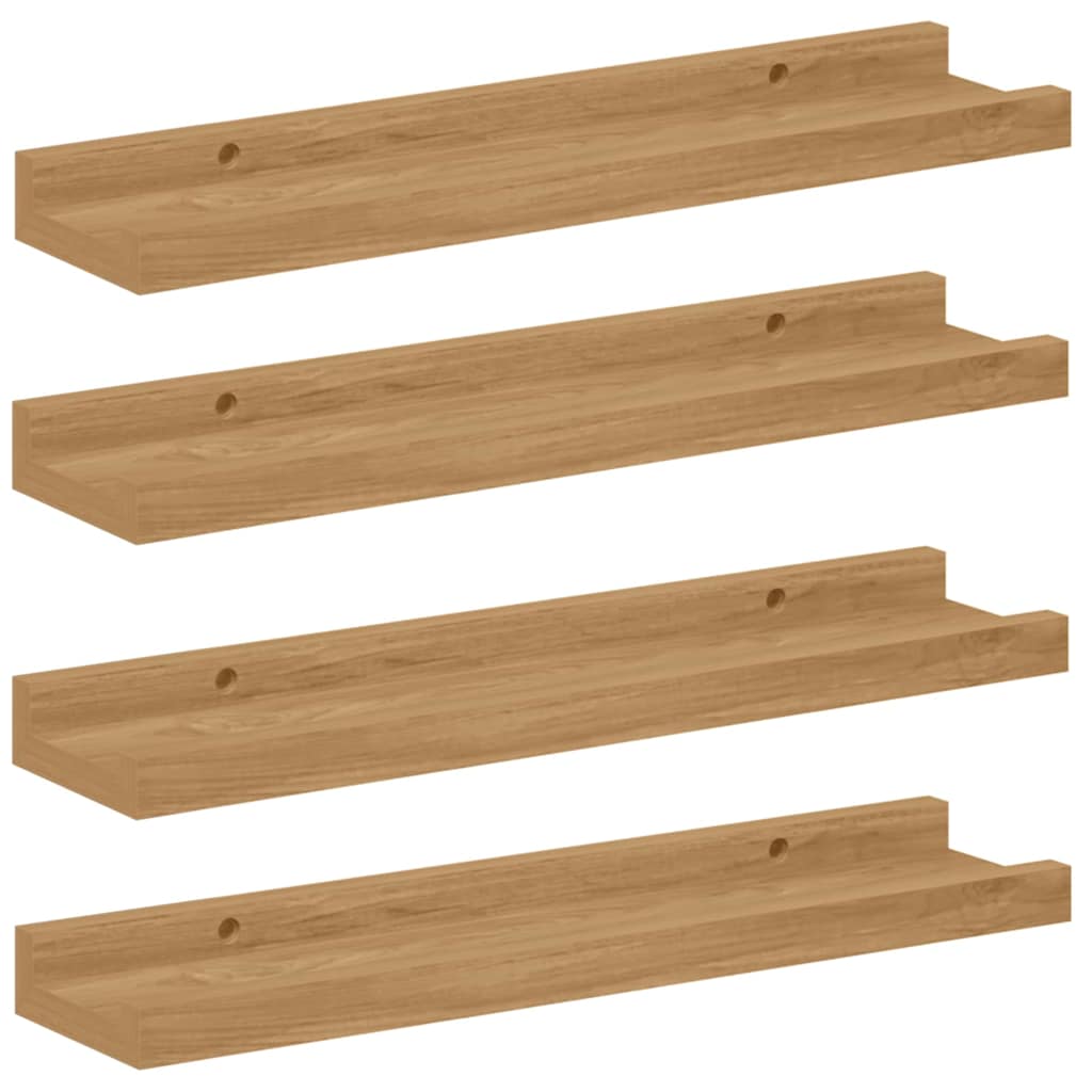 Sieninė lentyna 4 pcs Ruda 40 x 9 x 3 cm Apdirbta mediena