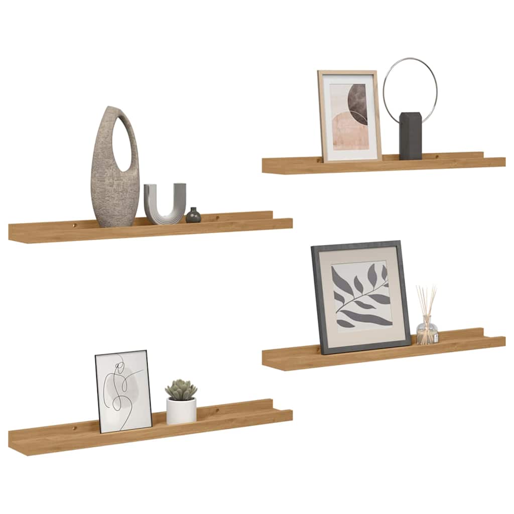 Sieninė lentyna 4 pcs Ruda 40 x 9 x 3 cm Apdirbta mediena