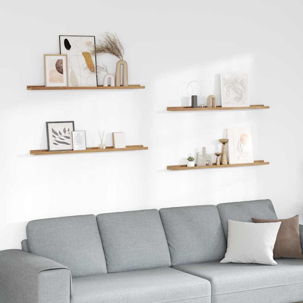 Wall Shelves 4 pcs Brown 100 x 9 x 3 cm Engineered wood