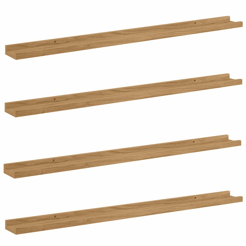 Wall Shelves 4 pcs Brown 100 x 9 x 3 cm Engineered wood