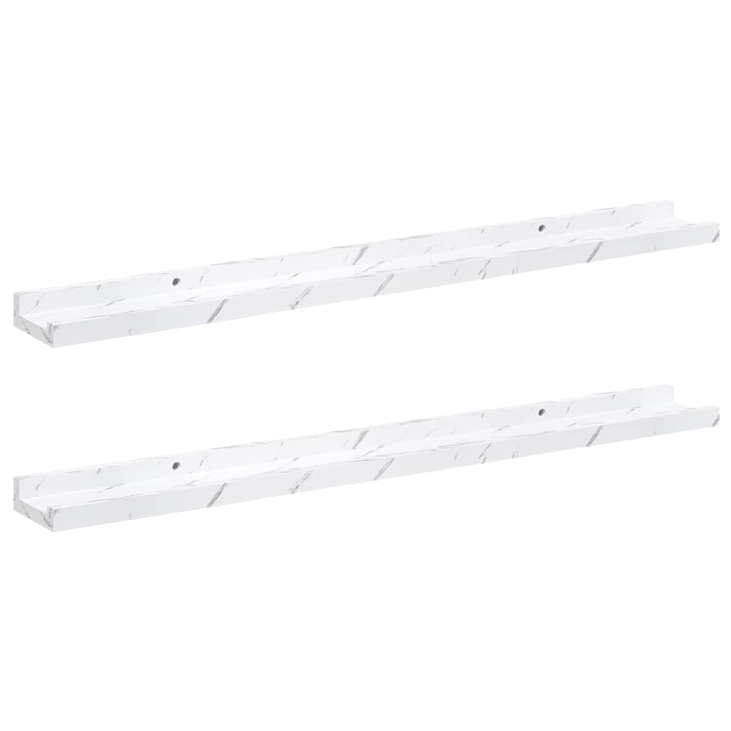 Sieninė lentyna Sieninis 2 pcs Balti marmuro 80 x 9 x 3 cm