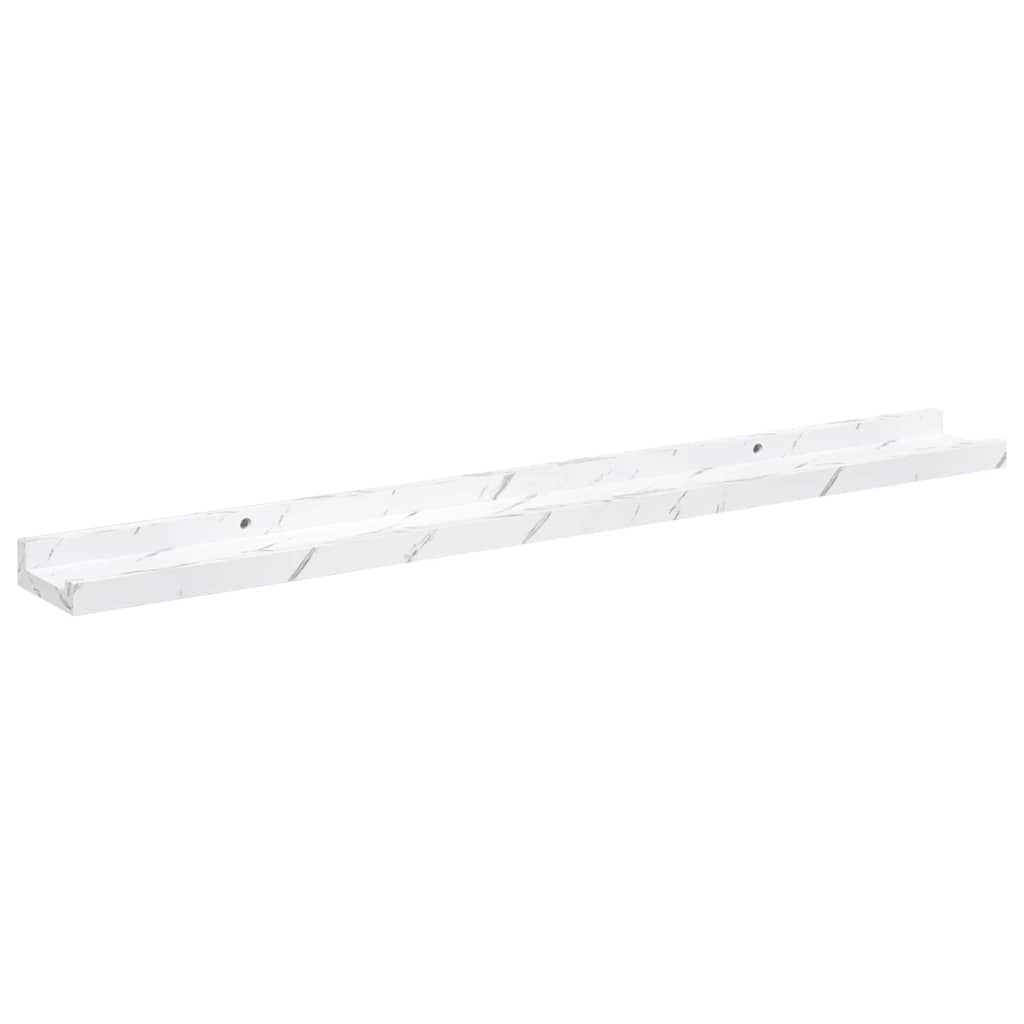Sieninė lentyna Sieninis 2 pcs Balti marmuro 80 x 9 x 3 cm