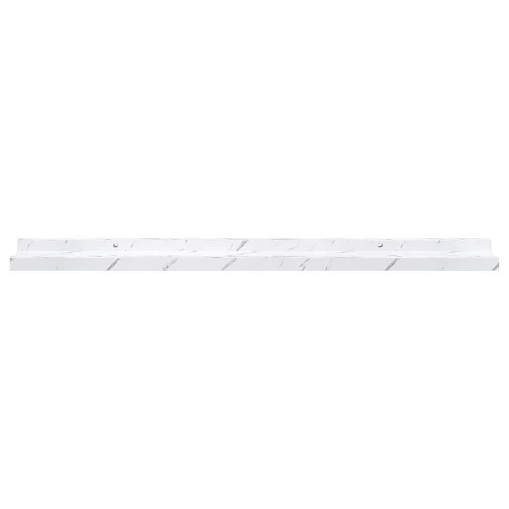 Sieninė lentyna Sieninis 2 pcs Balti marmuro 80 x 9 x 3 cm