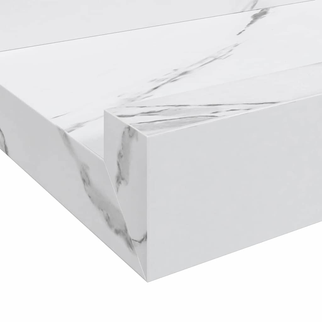 Sienas plaukts ar plauktu 2 gab. Balts marmors 100 x 9 x 3 cm