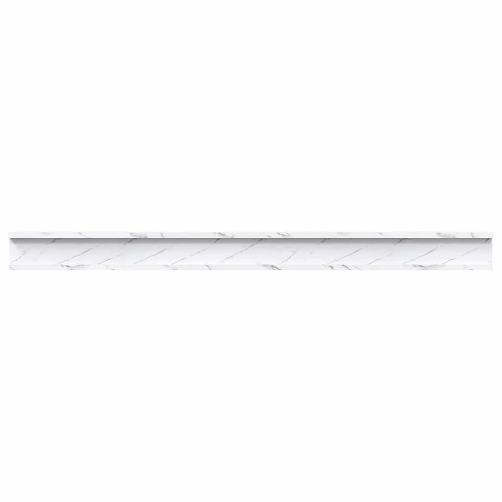 Sieninė lentyna Sieninis 2 pcs Balti marmuro 115 x 9 x 3 cm