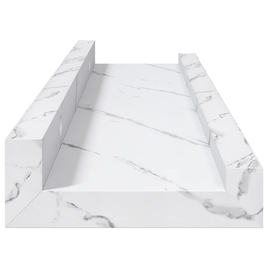 Sieninė lentyna Sieninis 4 vnt. Balti marmuro 40 x 9 x 3 cm