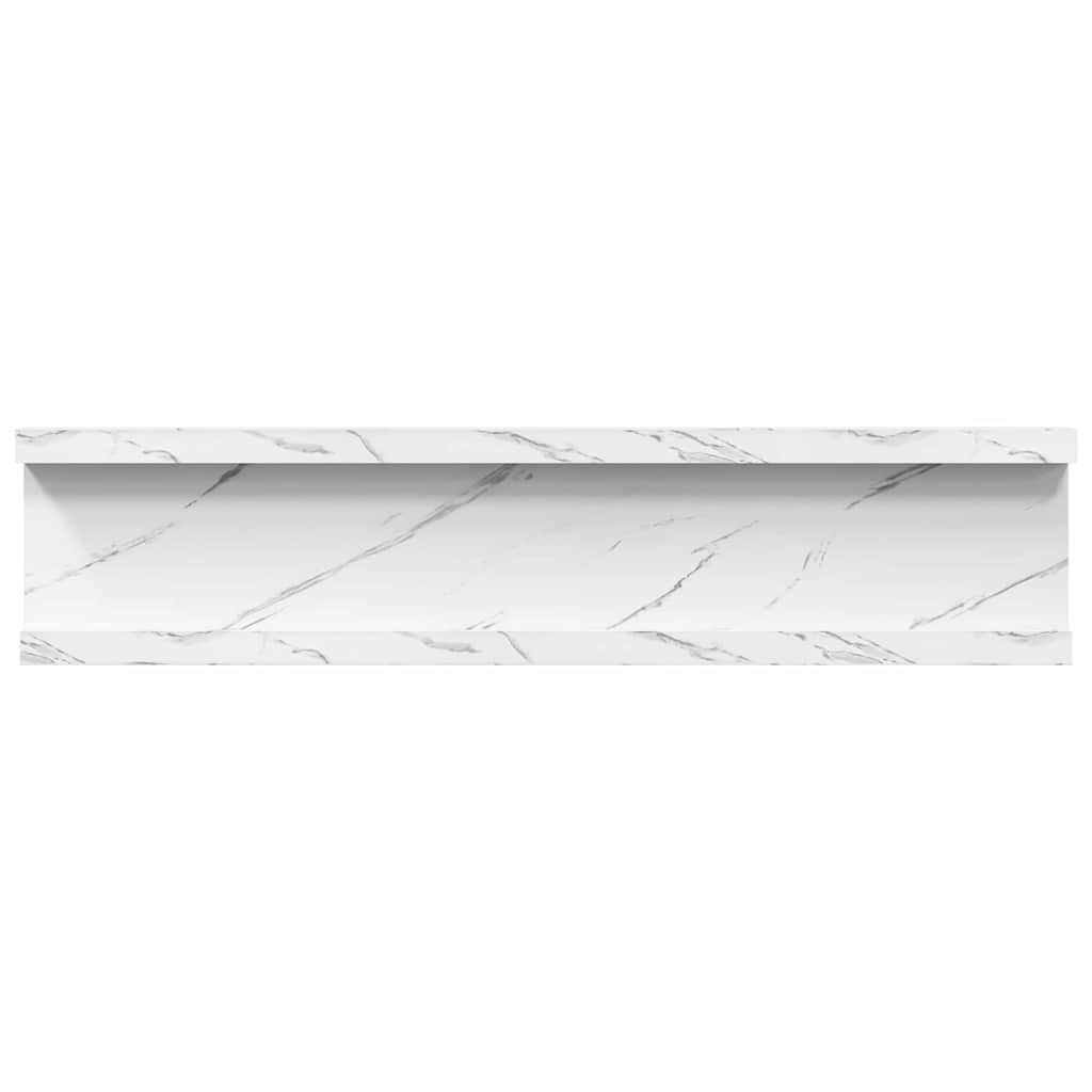 Sieninė lentyna Sieninis 4 vnt. Balti marmuro 40 x 9 x 3 cm