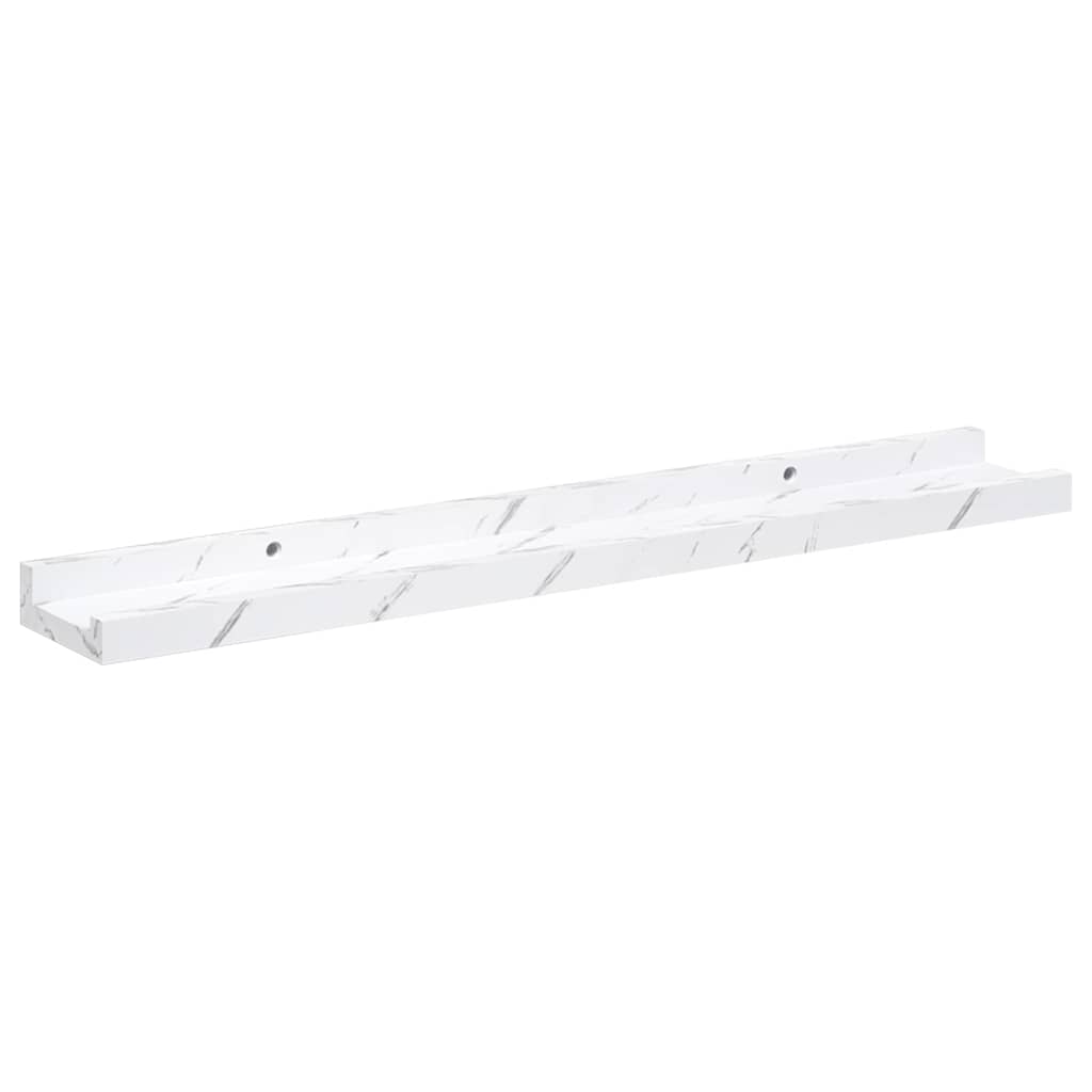 Sieninė lentyna su lentyna 4 pcs Balti marmuro 60 x 9 x 3 cm
