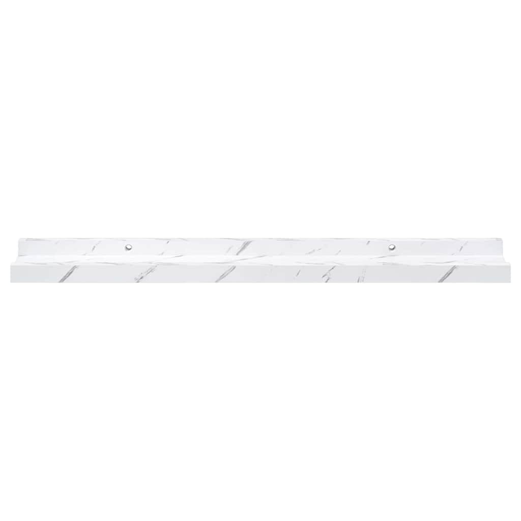 Sieninė lentyna su lentyna 4 pcs Balti marmuro 60 x 9 x 3 cm