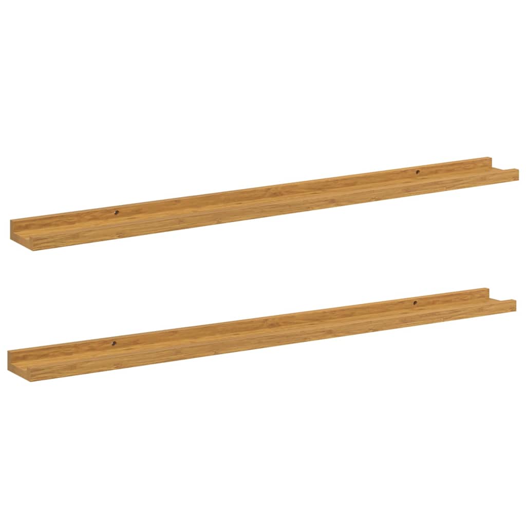 Wall shelves 2 pcs Sand 100 x 9 x 3 cm Engineered wood