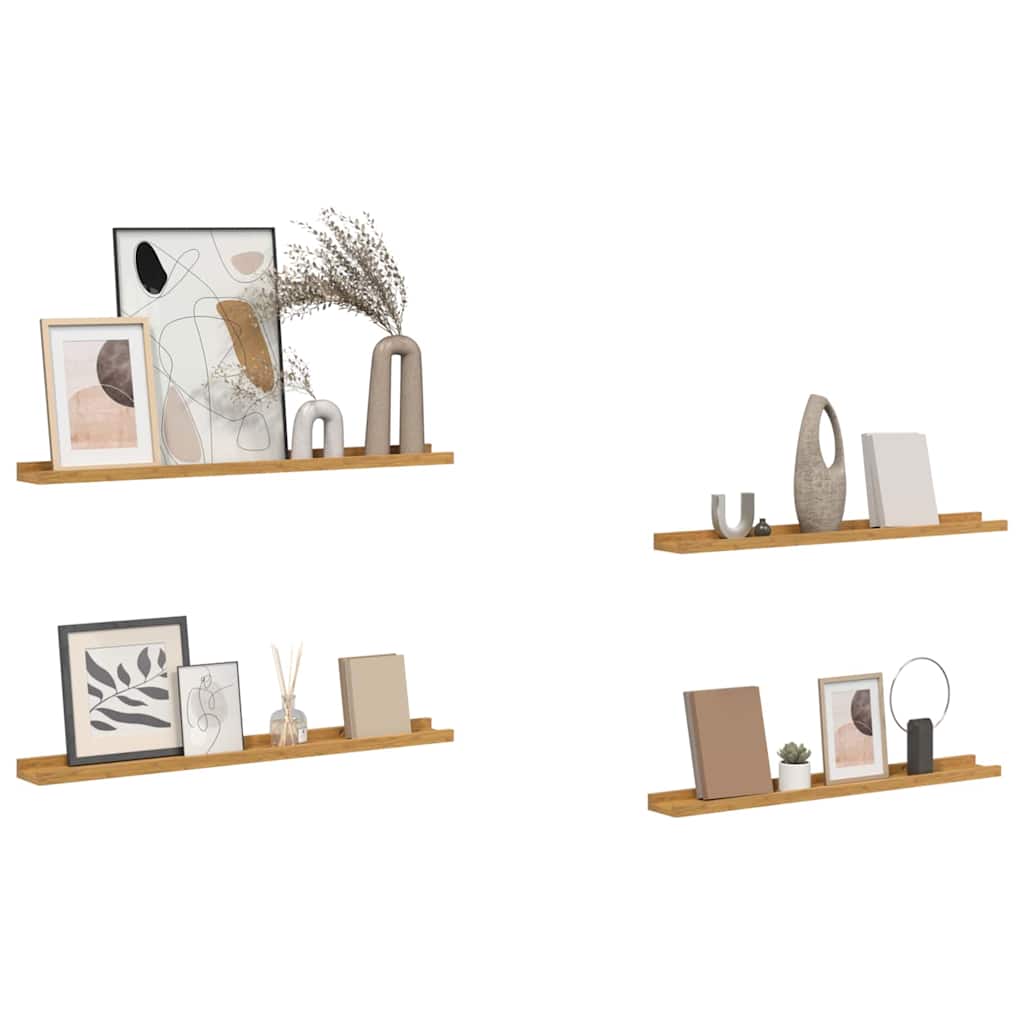 Sieninė lentyna 4 pcs Smėlio 80 x 9 x 3 cm Apdirbta mediena