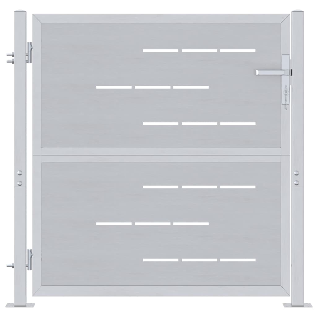 Garden Gate with Lock Silver 96 x 100 cm Stainless Steel