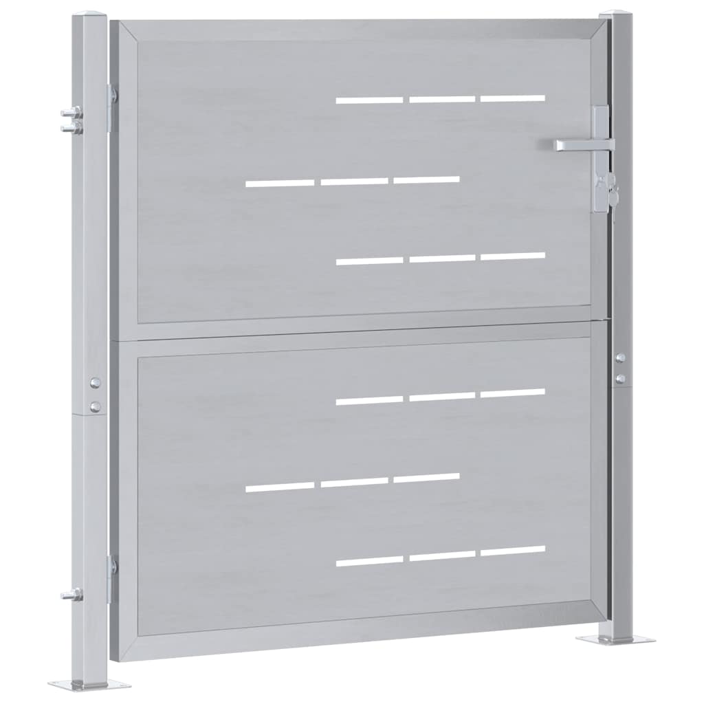 Garden Gate with Lock Silver 96 x 100 cm Stainless Steel