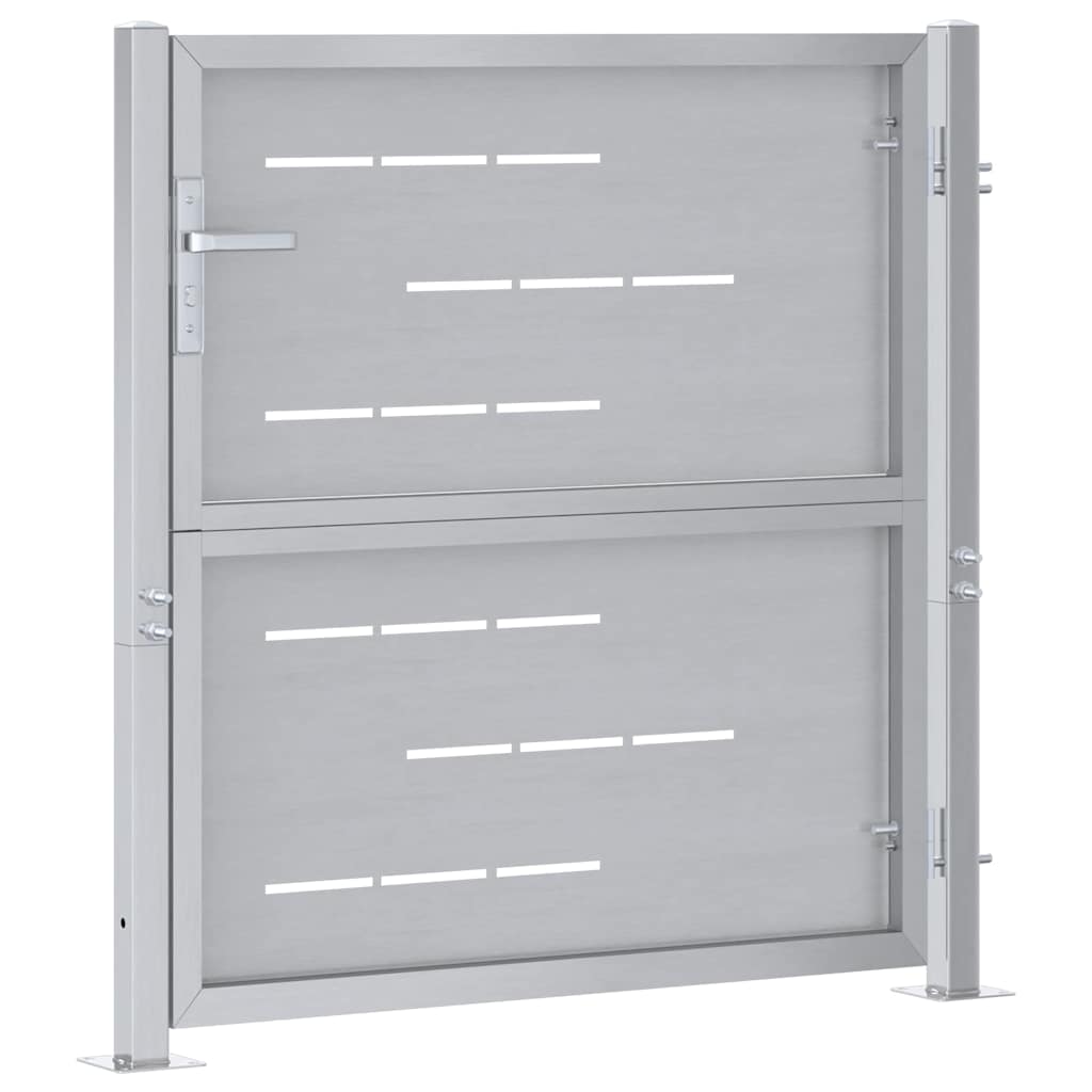 Garden Gate with Lock Silver 96 x 100 cm Stainless Steel
