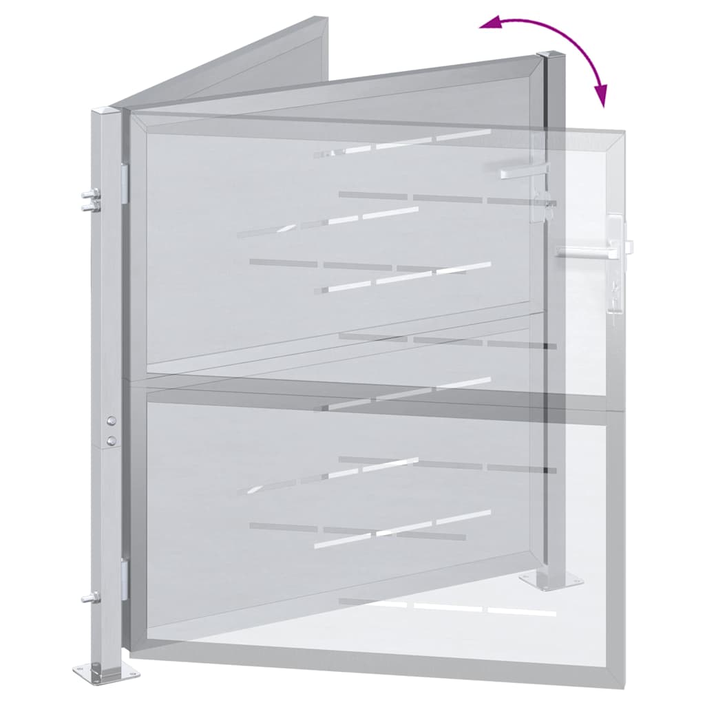 Garden Gate with Lock Silver 96 x 100 cm Stainless Steel