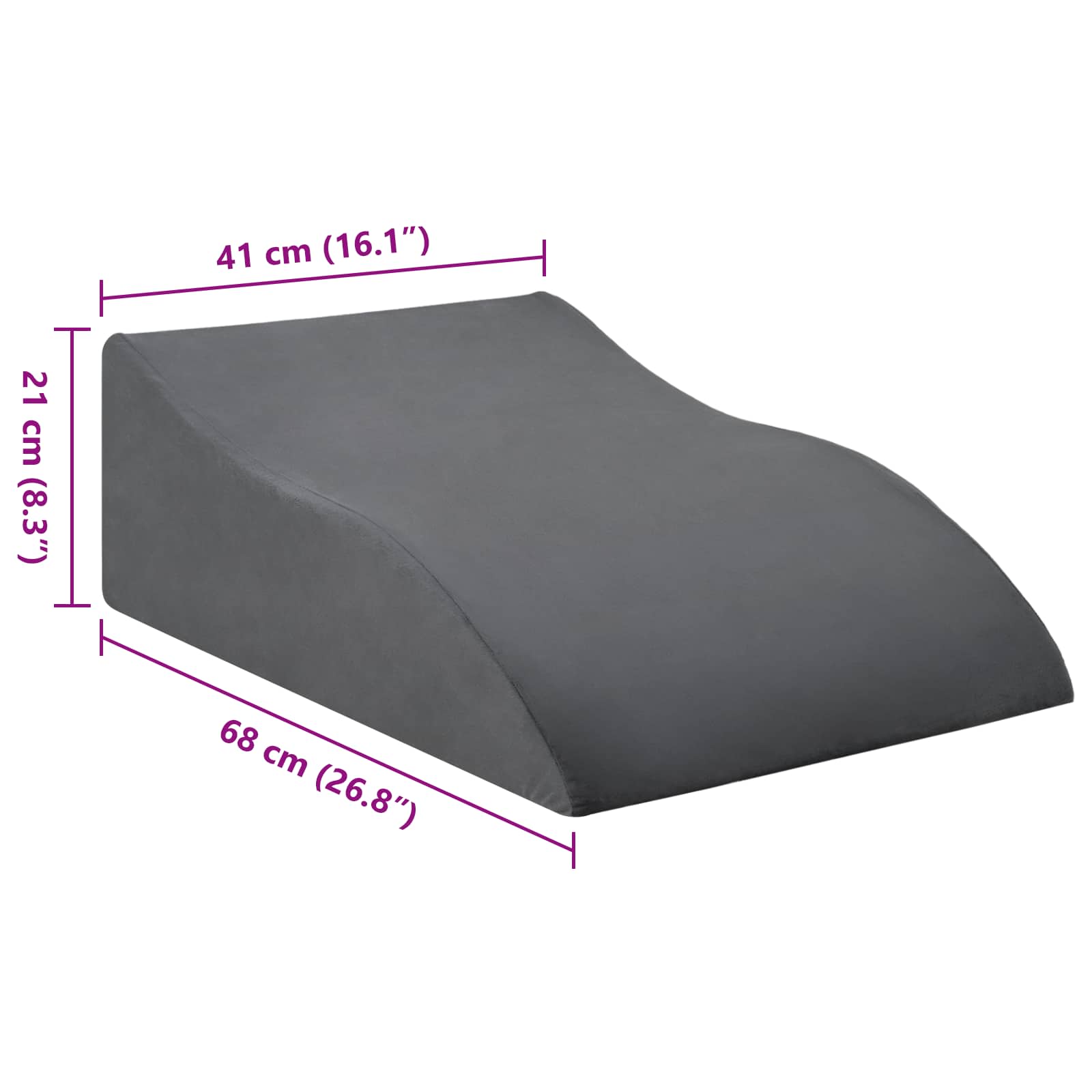 Koja pagalvė 68 x 41 x 21 cm PU putos Pilka