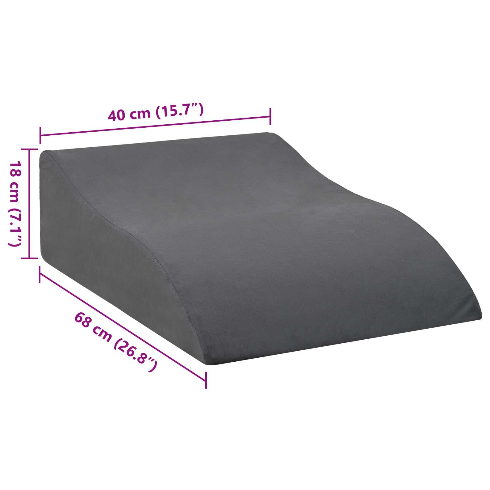 Koja pagalvė Pilka 68 x 40 x 18 cm PU putos