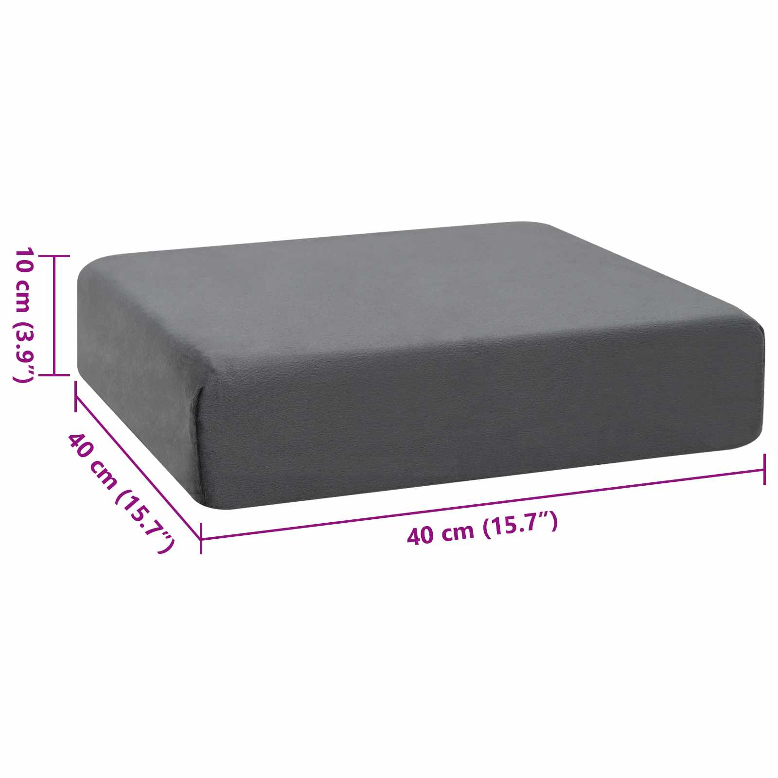 Sėdynės pagalvėlė 40 x 40 x 10 cm PU putos Pilka