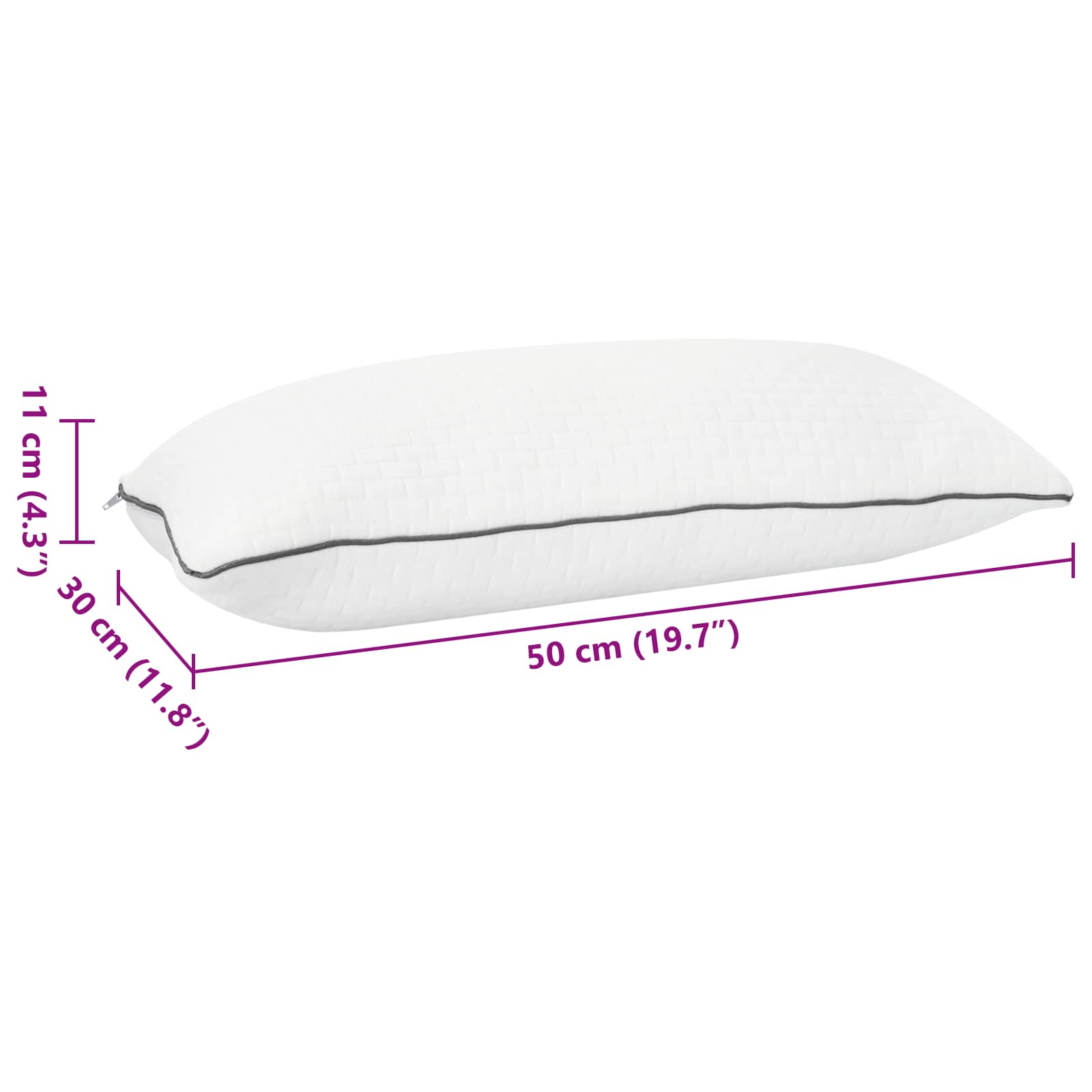 Shread miego pagalvė Balta 50 x 30 x 11 cm Atminties putos