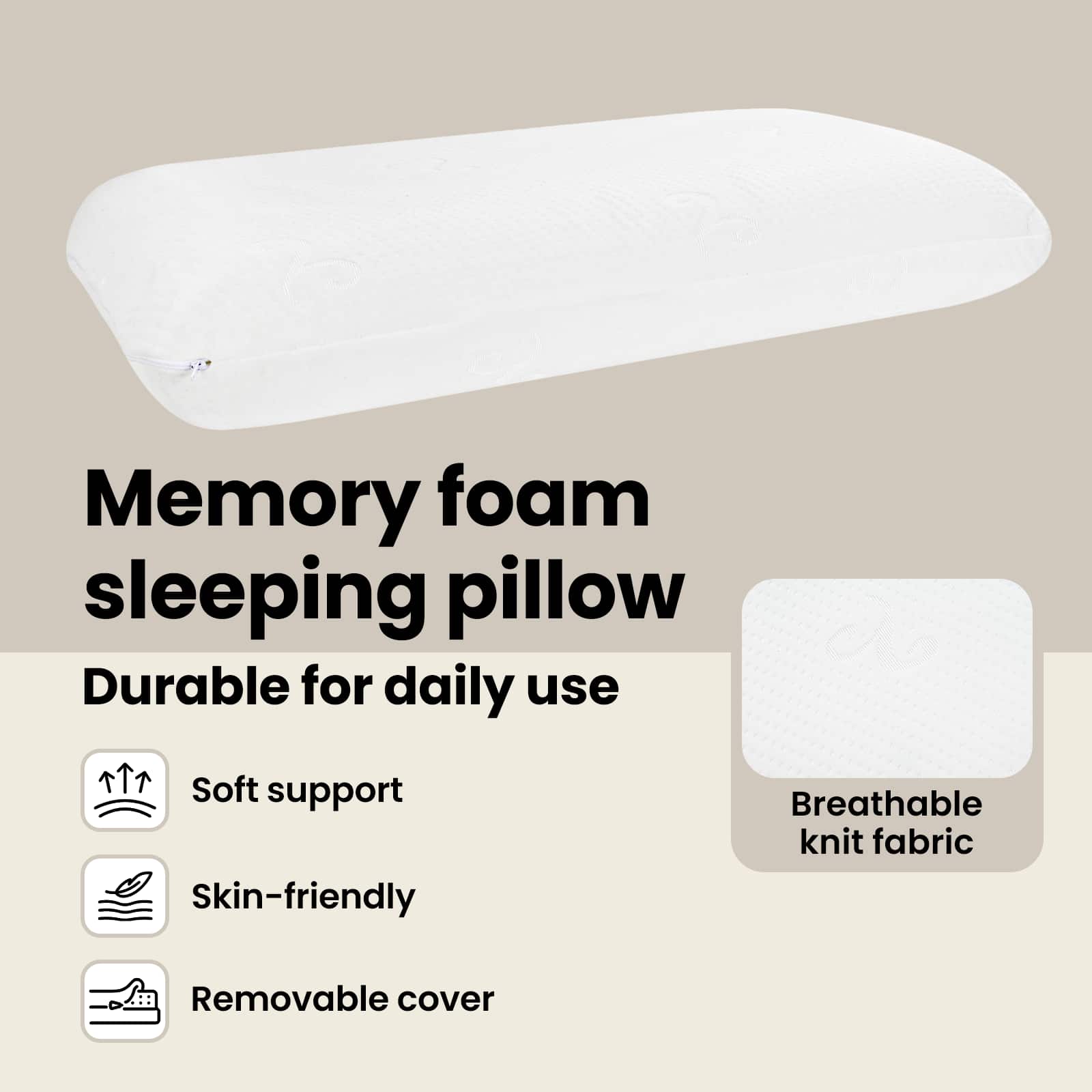 Sleeping pillow Plain 74 x 39 x 13 cm