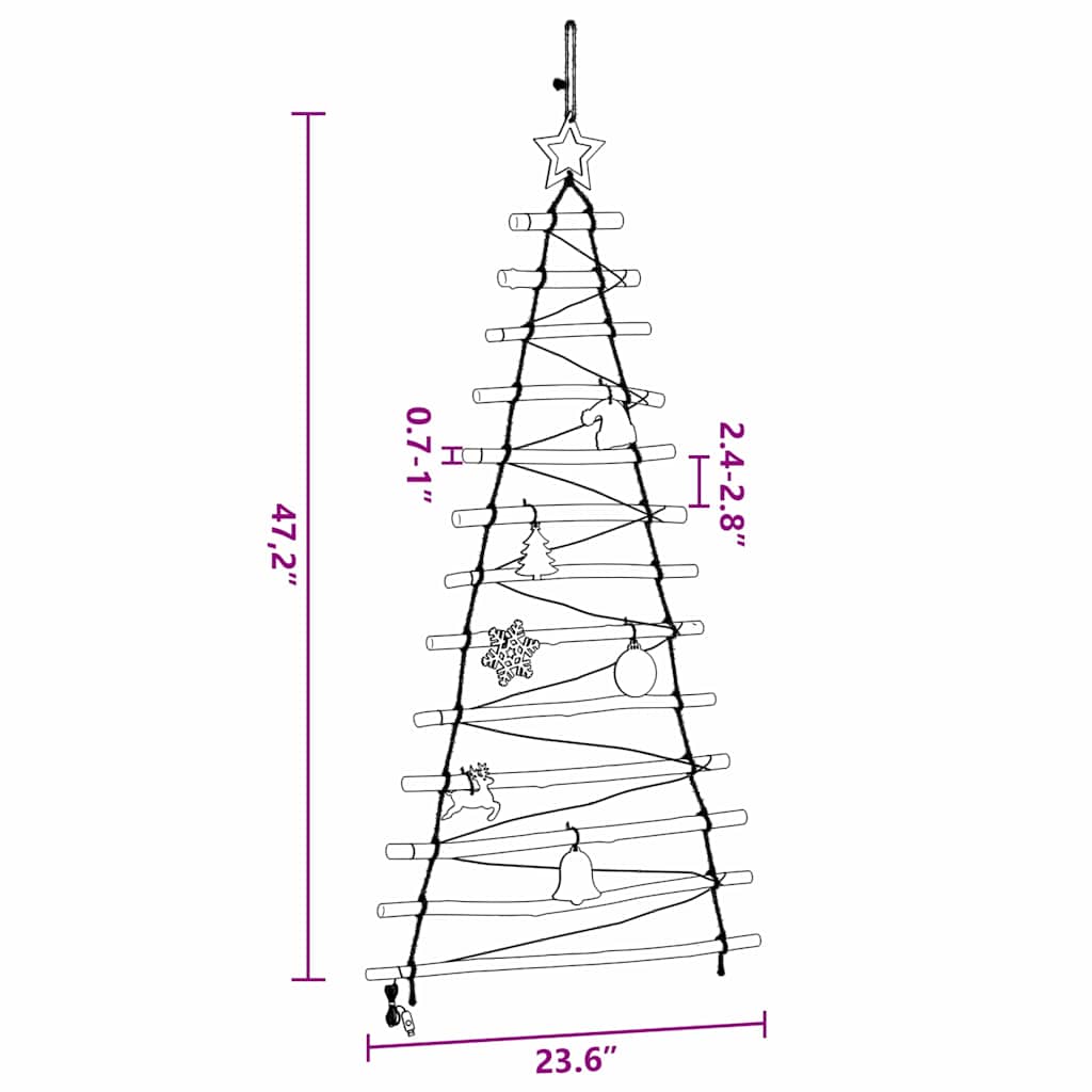 Kalėdų eglutė su 50 LED Natūrali 120 cm masyvi uosio mediena