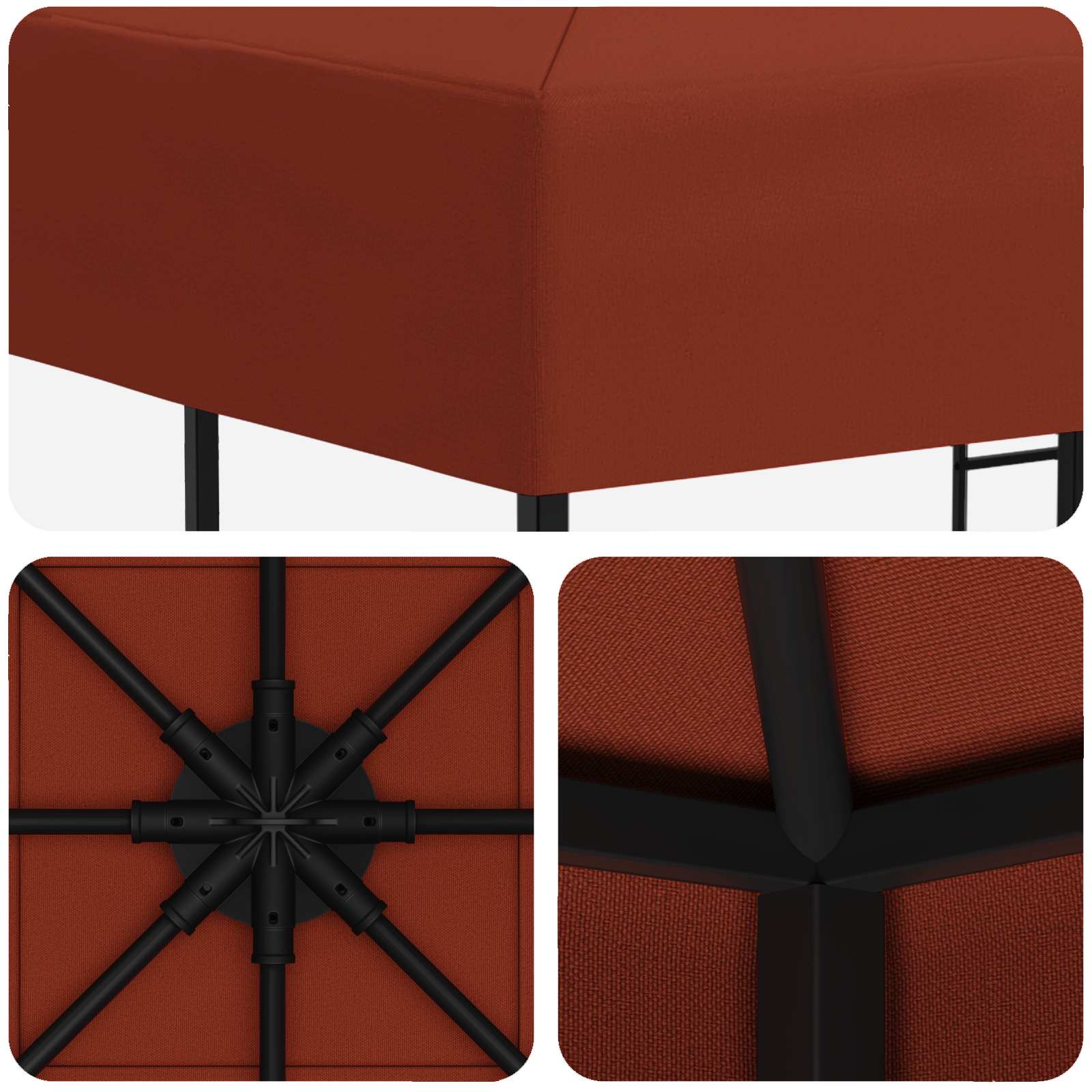 Pavėsinė 3 x 3 m Terakotos Poliesteris ir plienas 190 gsm