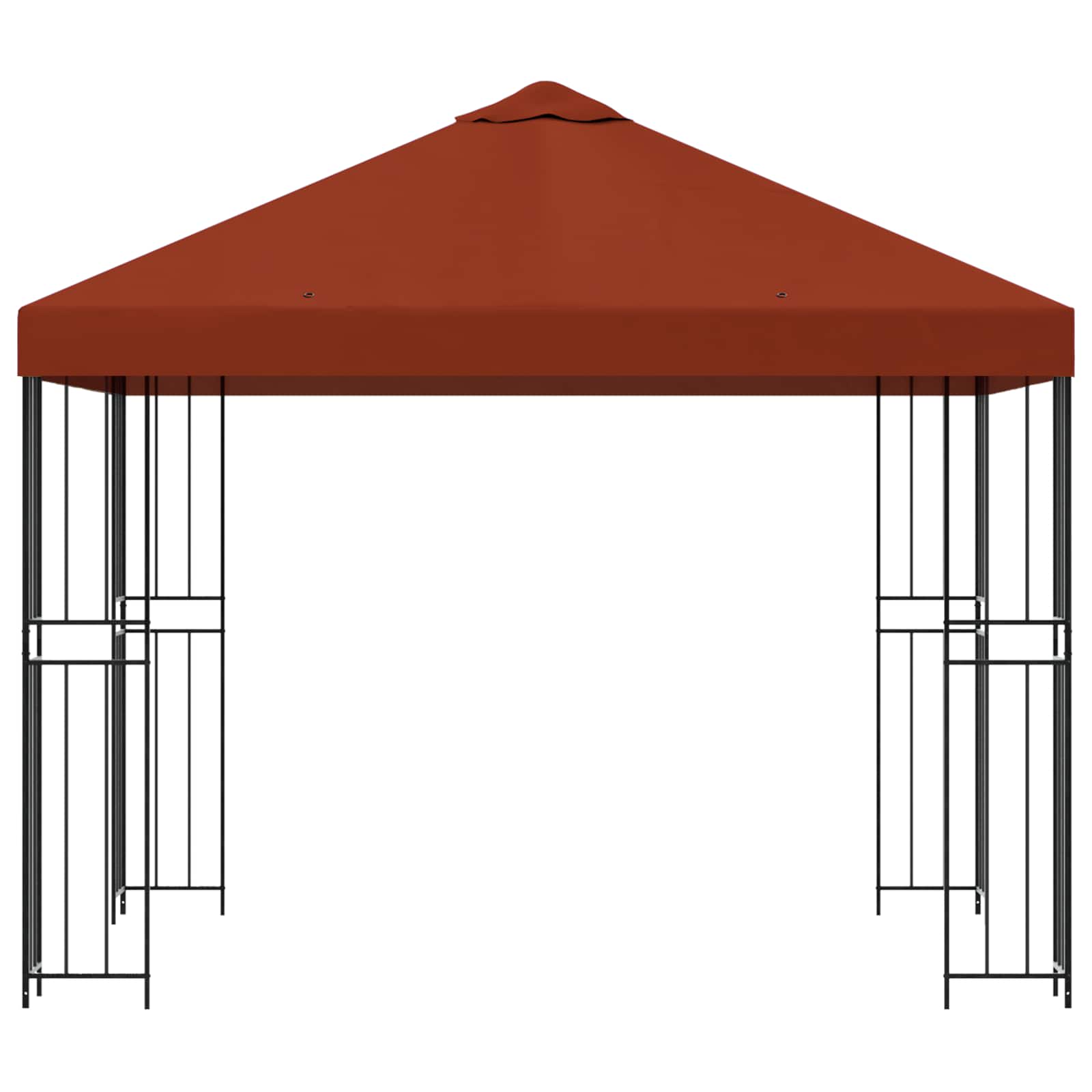 Pavėsinė 3 x 3 m Terakotos Poliesteris ir plienas 190 gsm