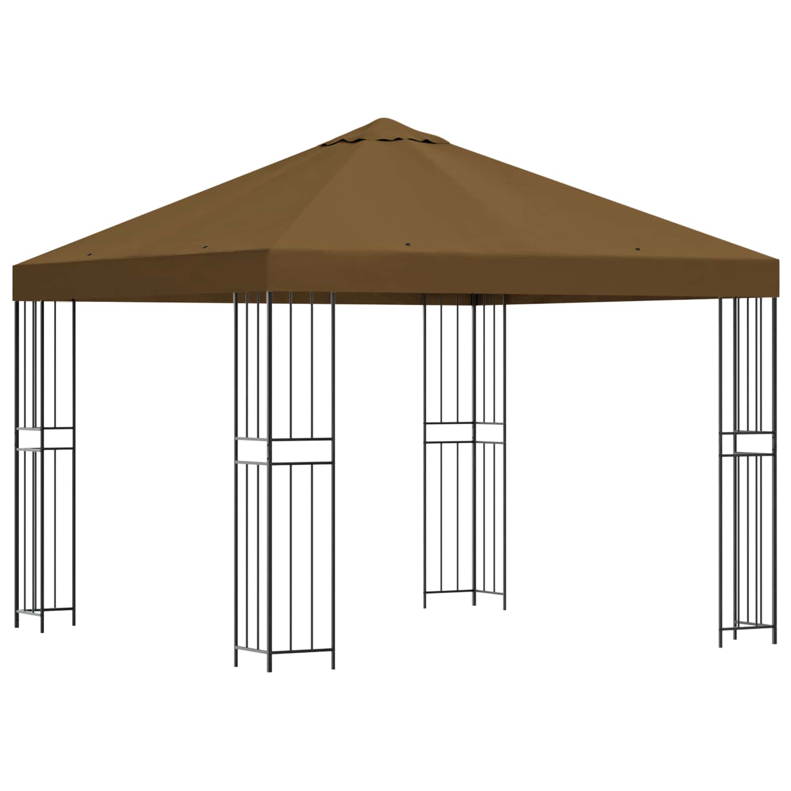 Pavėsinė 3 x 3 m Taupe Poliesteris ir plienas 190 gsm