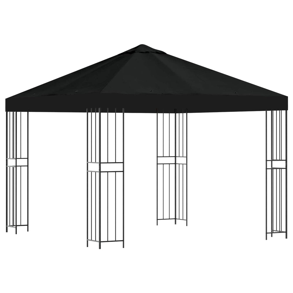 Pavėsinė 3 x 3 m Juoda Poliesteris ir plienas 190 gsm