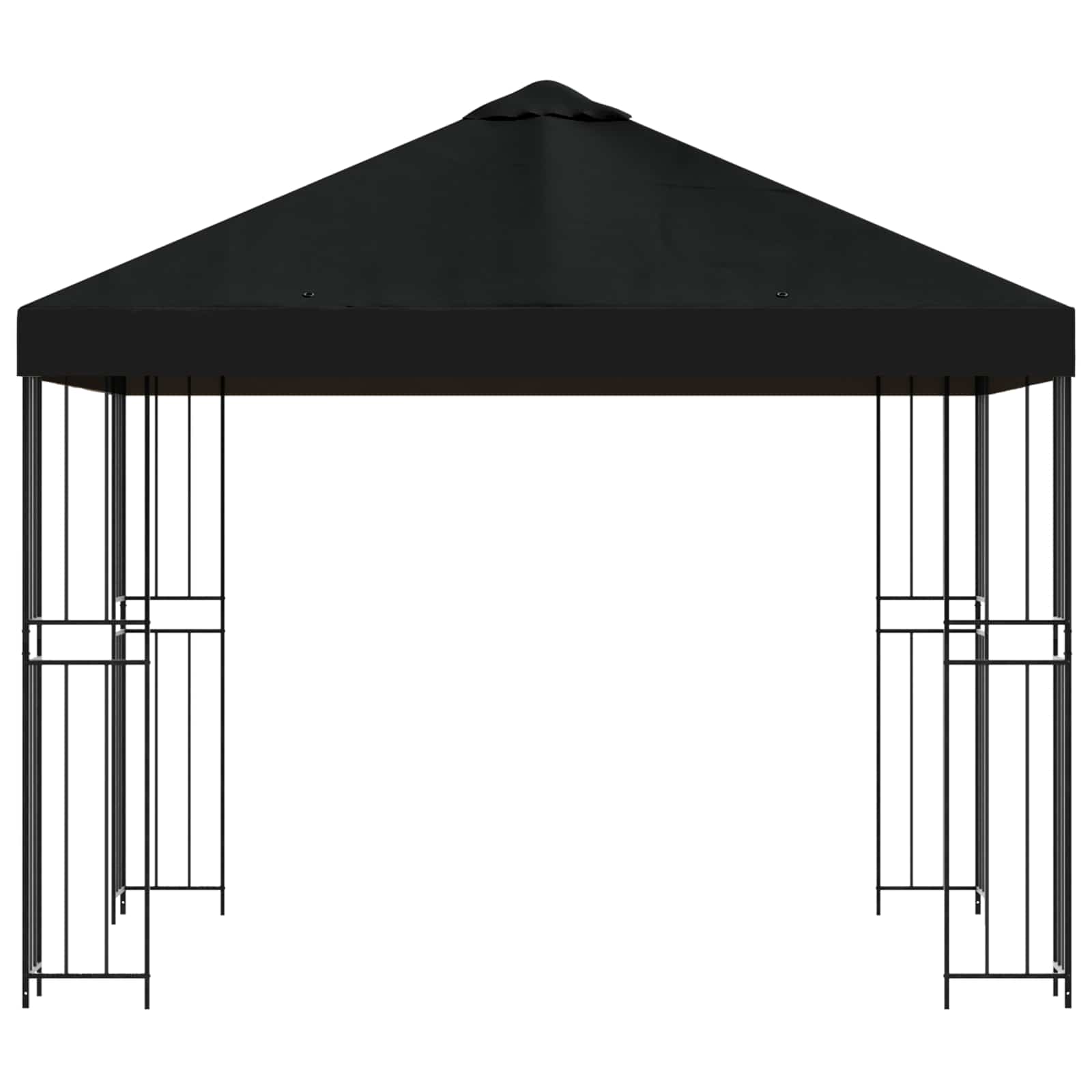 Pavėsinė 3 x 3 m Juoda Poliesteris ir plienas 190 gsm