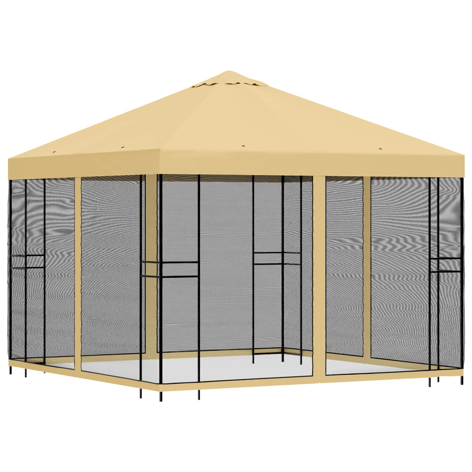 Sodo pavėsinė su šoninėmis sienelėmis 3 x 3 m Kreminė