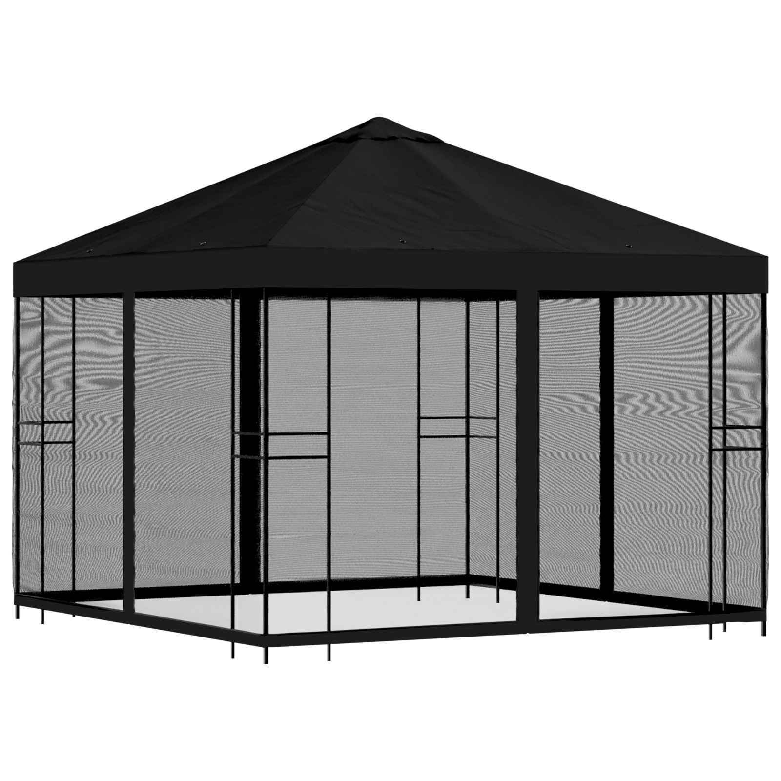 Sodo pavėsinė su šoninėmis sienelėmis 3 x 3 m Juoda