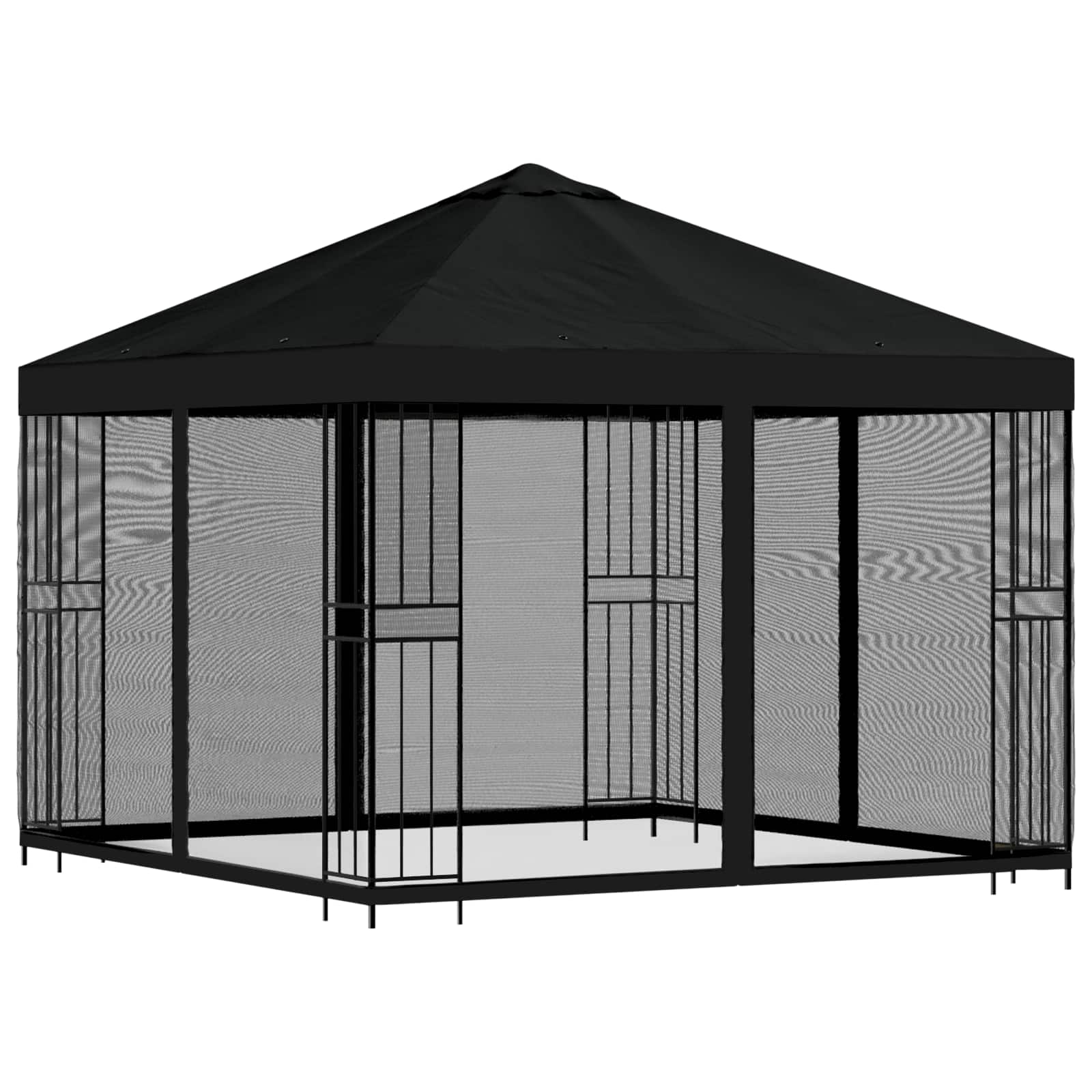 Sodo pavėsinė su šoninėmis sienelėmis 3 x 3 m Juoda