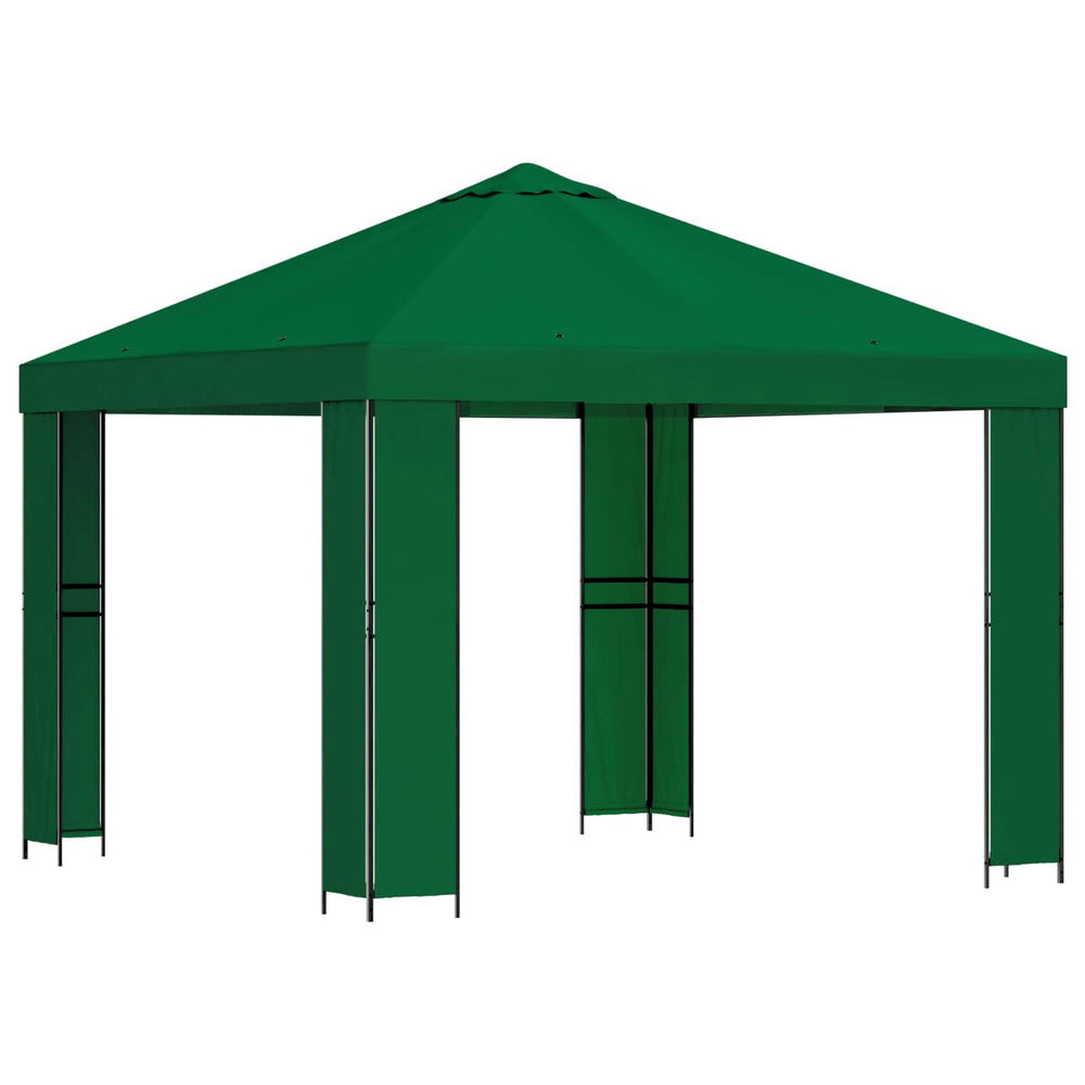 Pavėsinė 3 x 3 m Žalia Poliesteris ir plienas 190