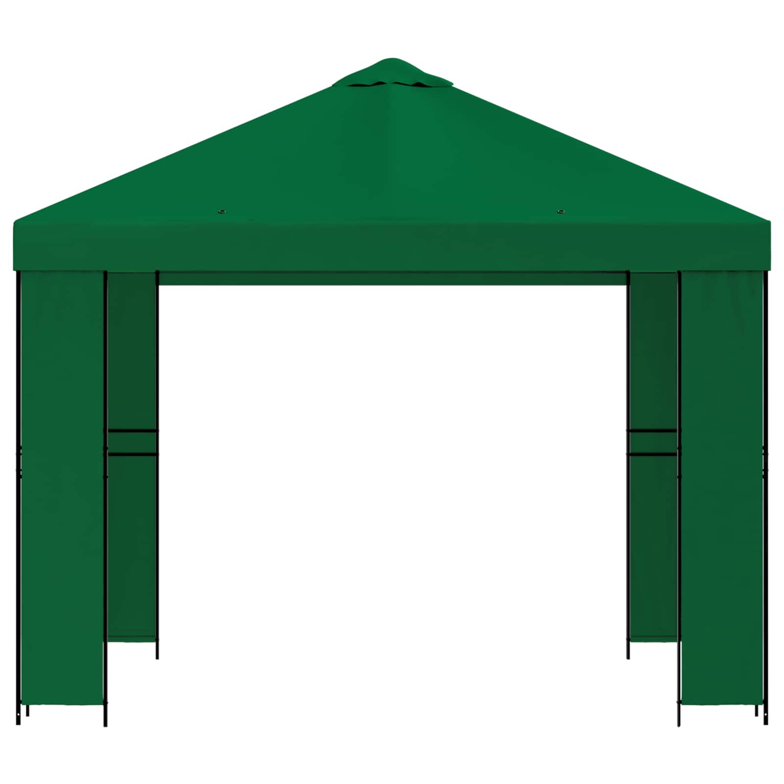 Pavėsinė 3 x 3 m Žalia Poliesteris ir plienas 190