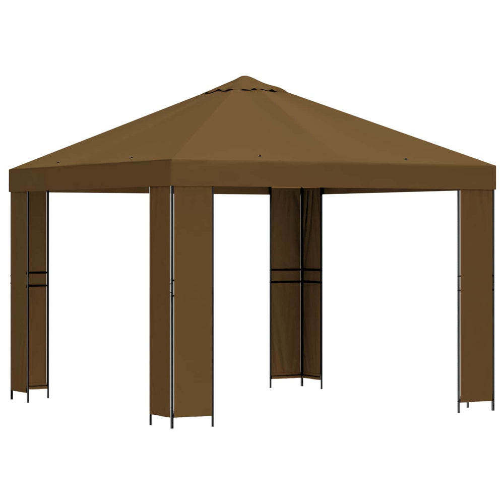 Pavėsinė 3 x 3 m Taupe Poliesteris ir plienas 190