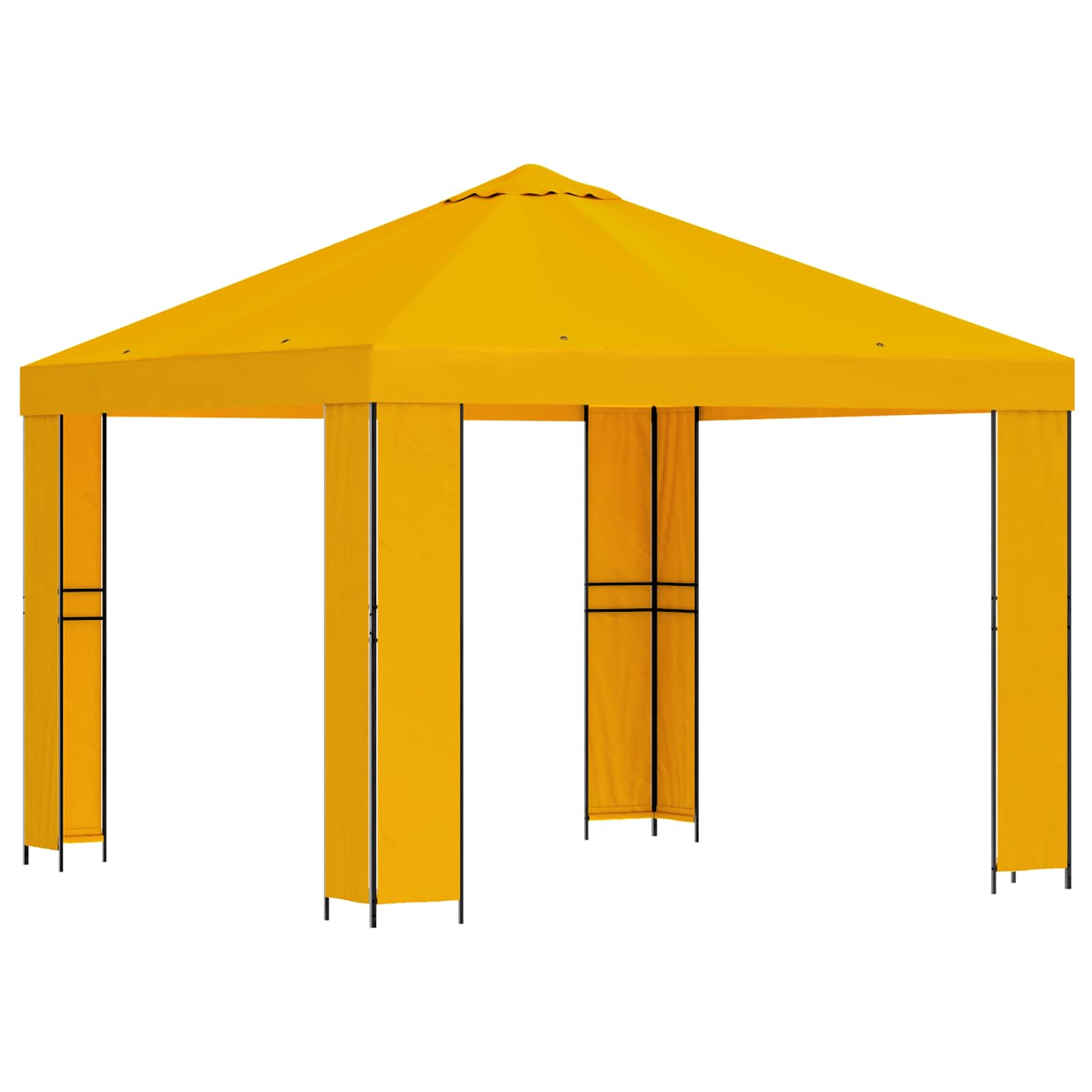 Pavėsinė 3 x 3 m Geltona Poliesteris ir plienas 190
