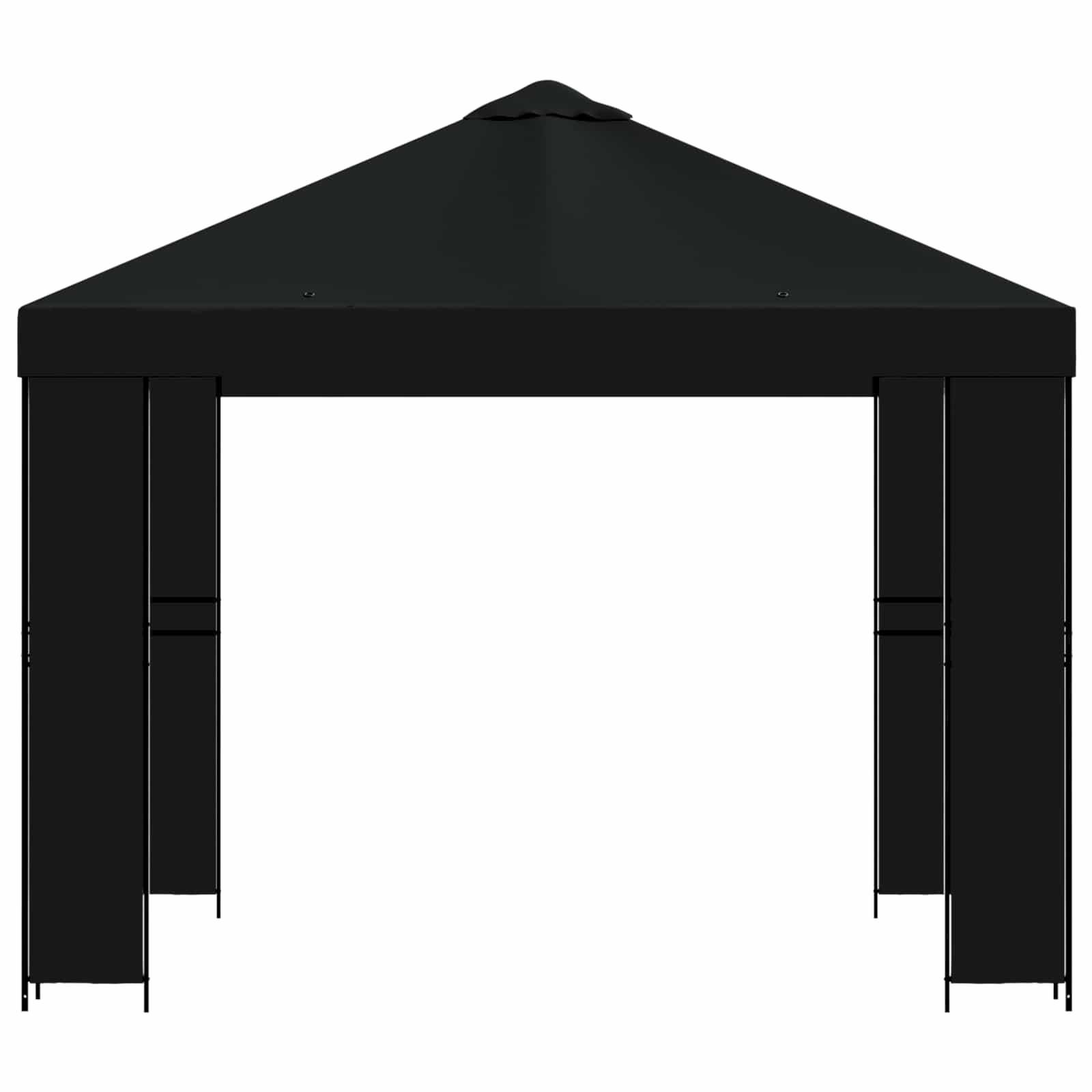 Pavėsinė 3 x 3 m Juoda Poliesteris ir plienas 190