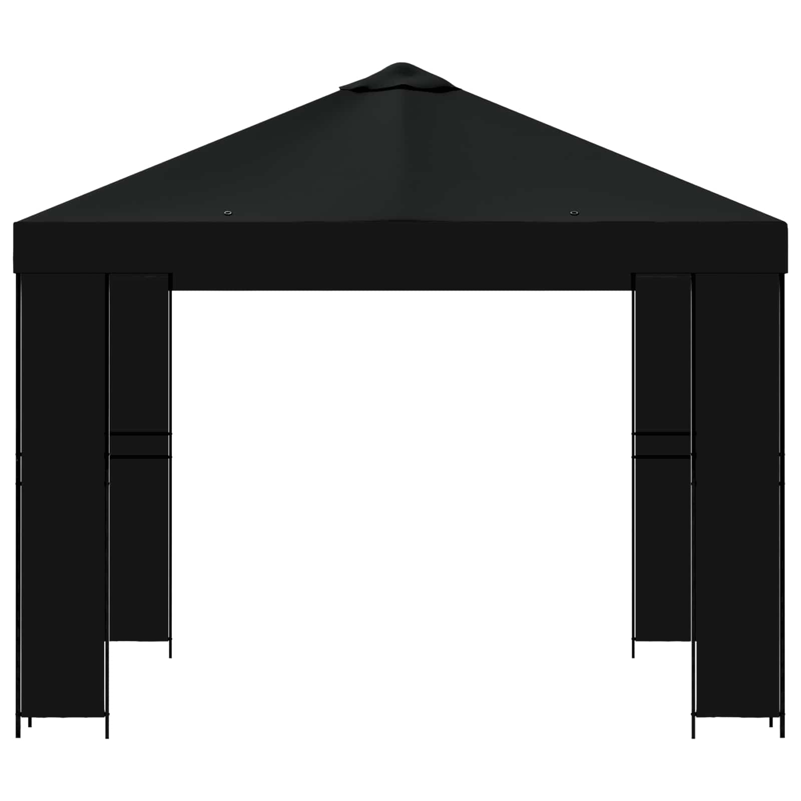 Pavėsinė 3 x 3 m Juoda Poliesteris ir plienas 190