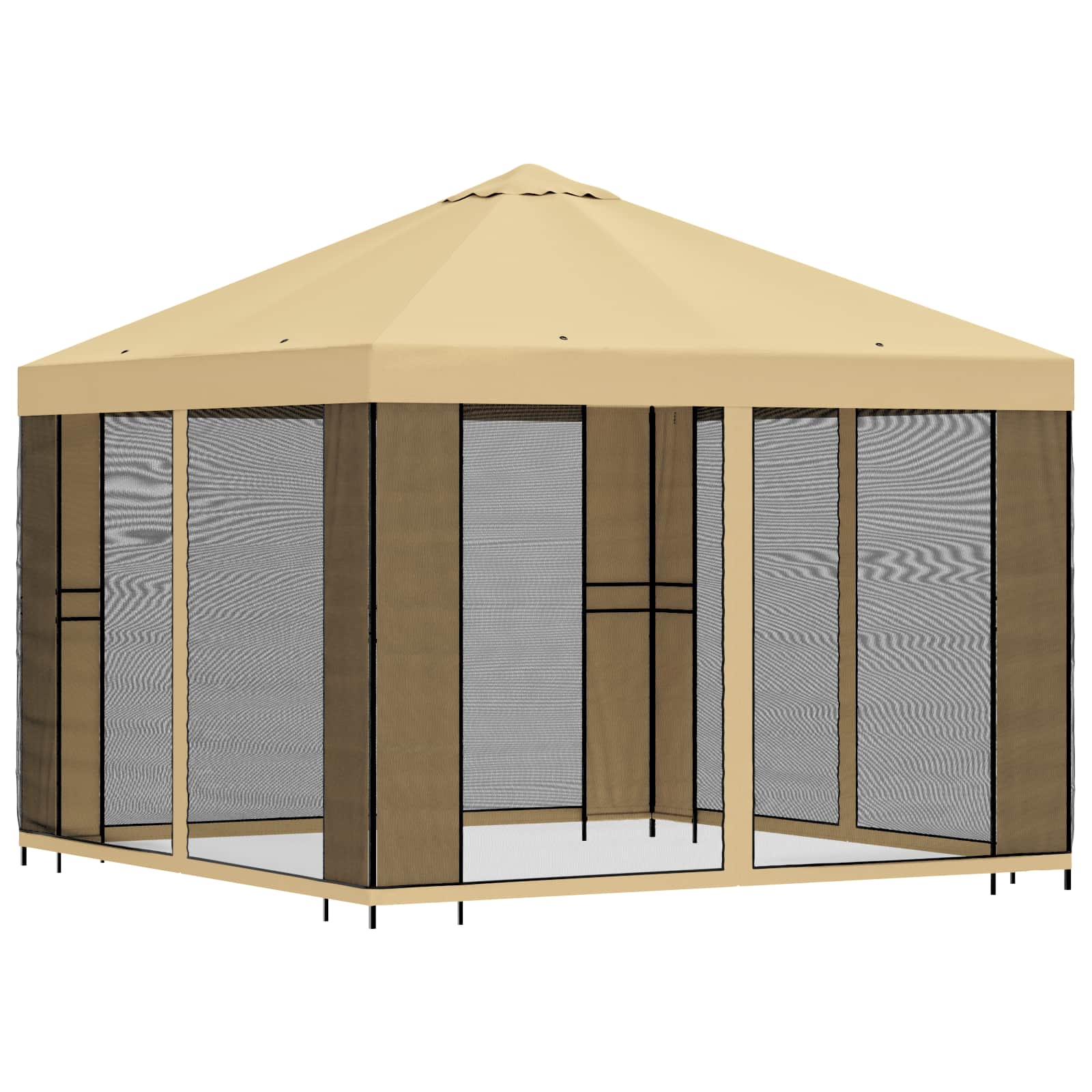 Sodo pavėsinė su šoninėmis sienelėmis 3 x 3 m Kreminė