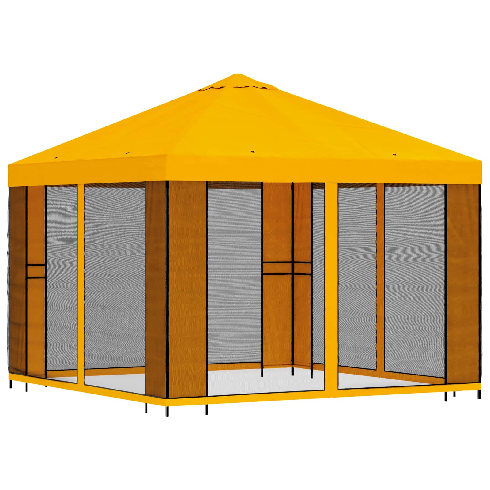 Sodo pavėsinė su šoninėmis sienelėmis 3 x 3 m Geltona